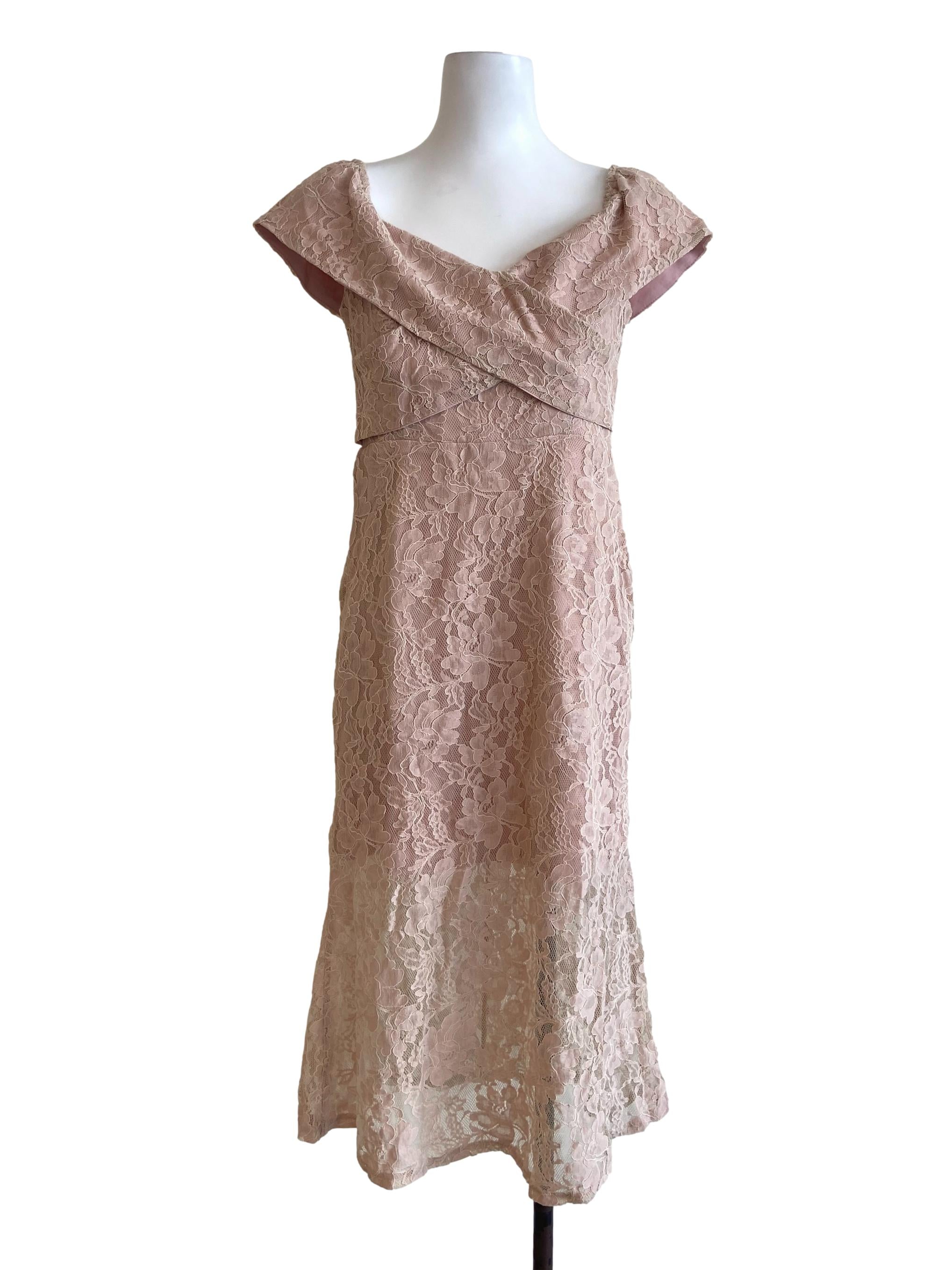Coconut Floral Lace Off Shoulder Shift Dress