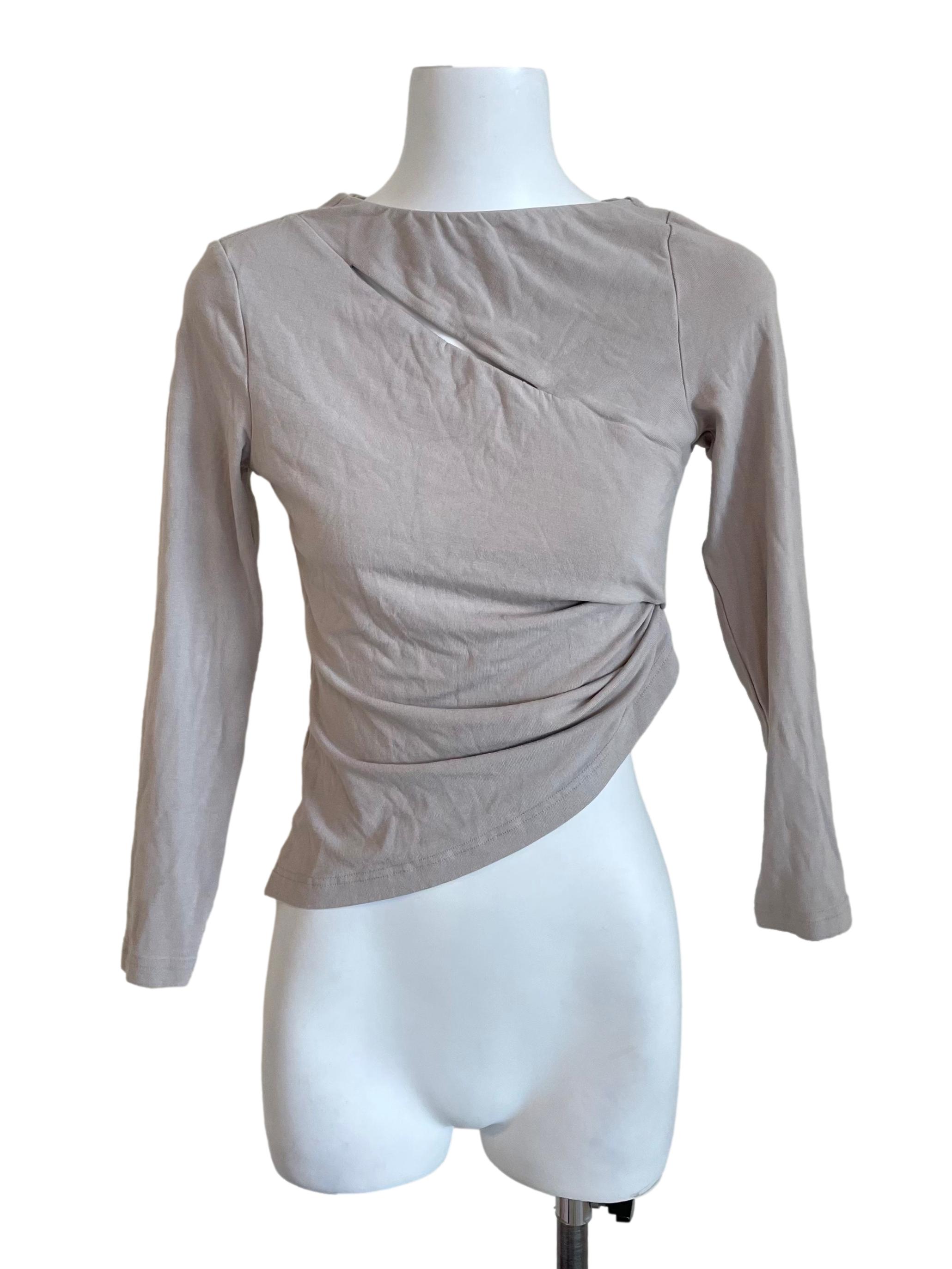 Dusty Crepe Draped Knit Top