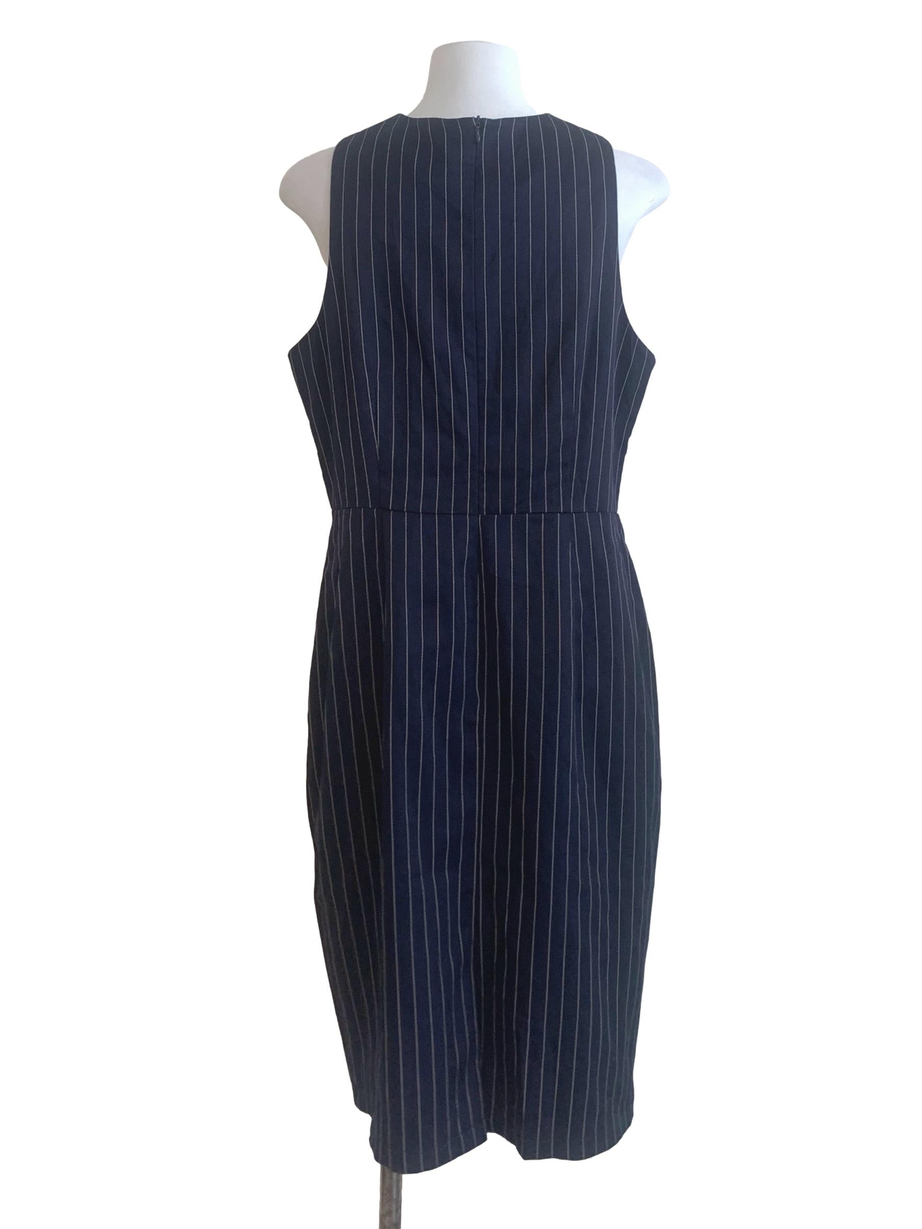 Navy Blue Candy Stripe Dress
