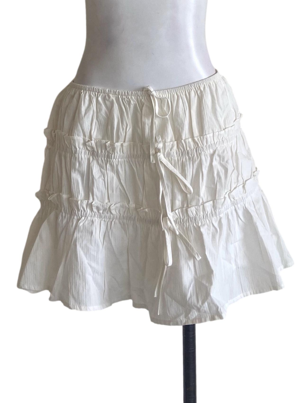 White Layered Mini Skorts TEM