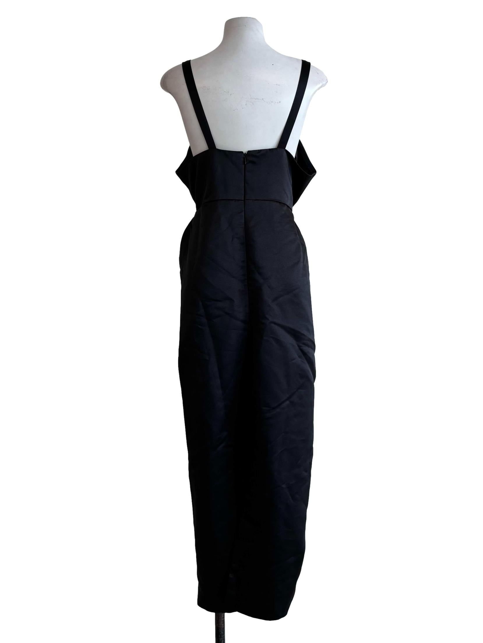 Satin Black Pencil Dress