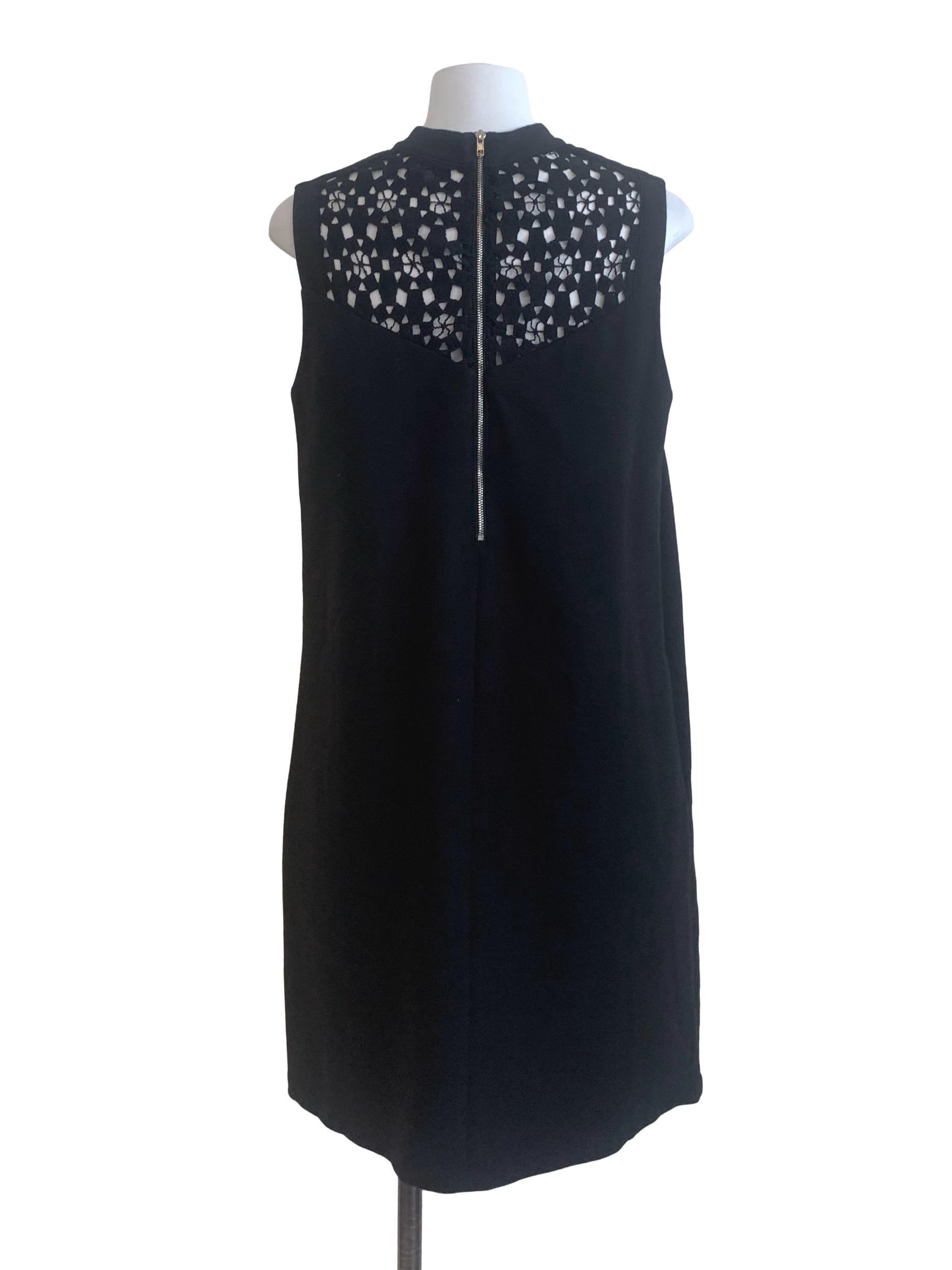 Black Floral Pattern Neck Dress
