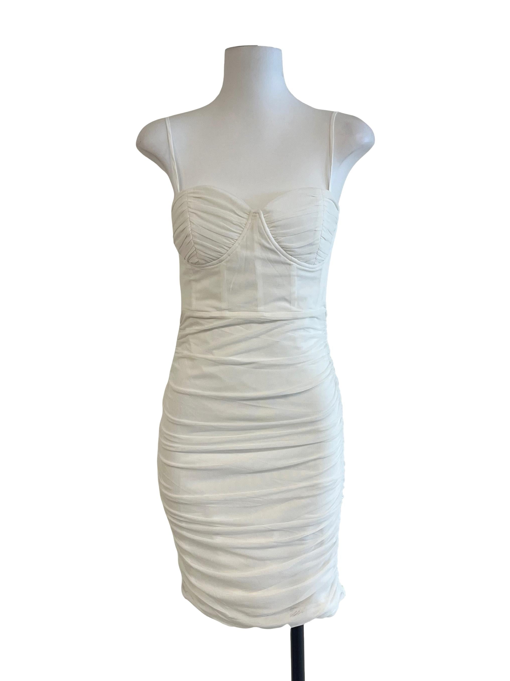 Off White Spaghetti Strap Dress