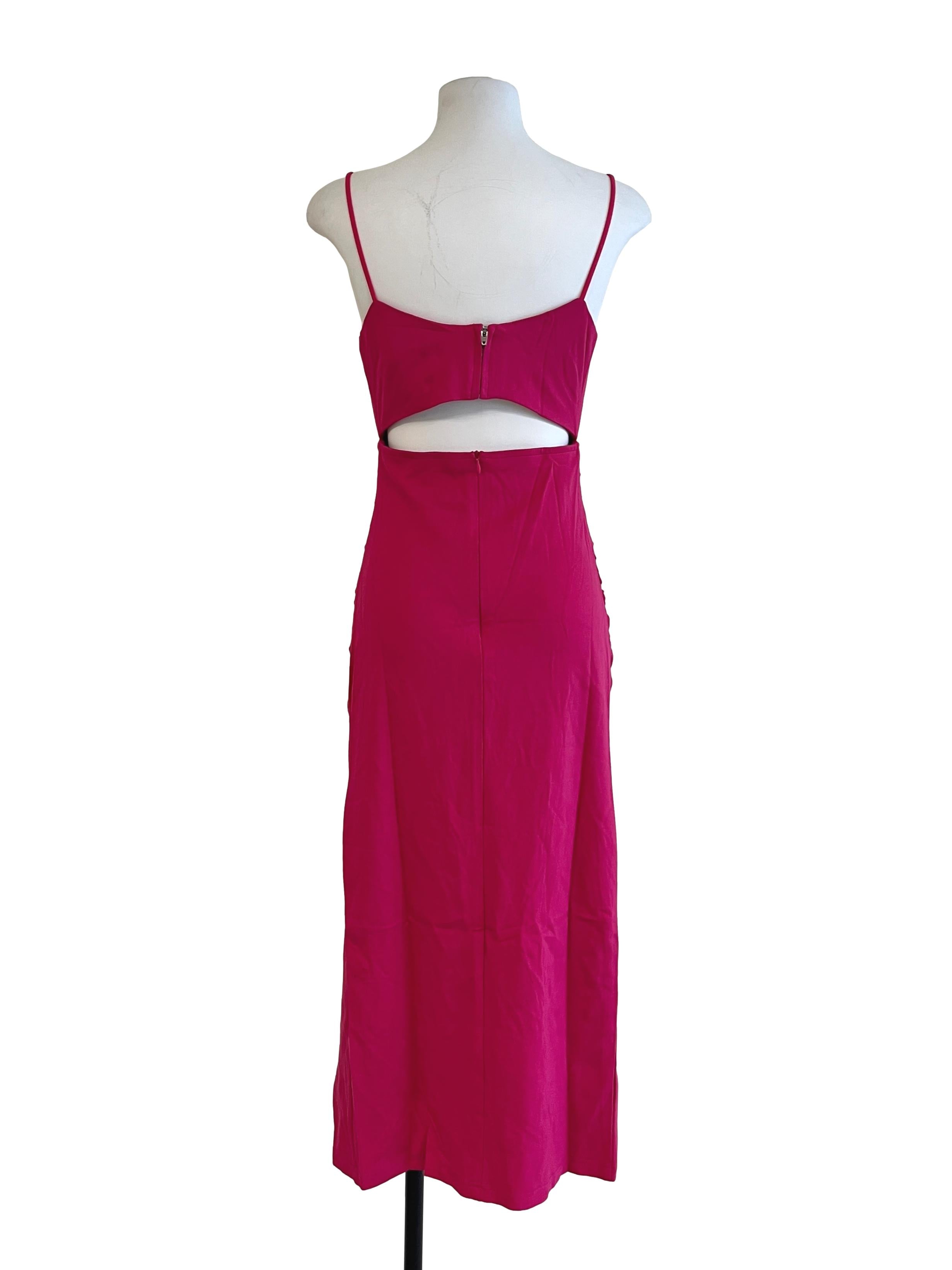 Hot Pink Cut Out Back Sleeveless Dress
