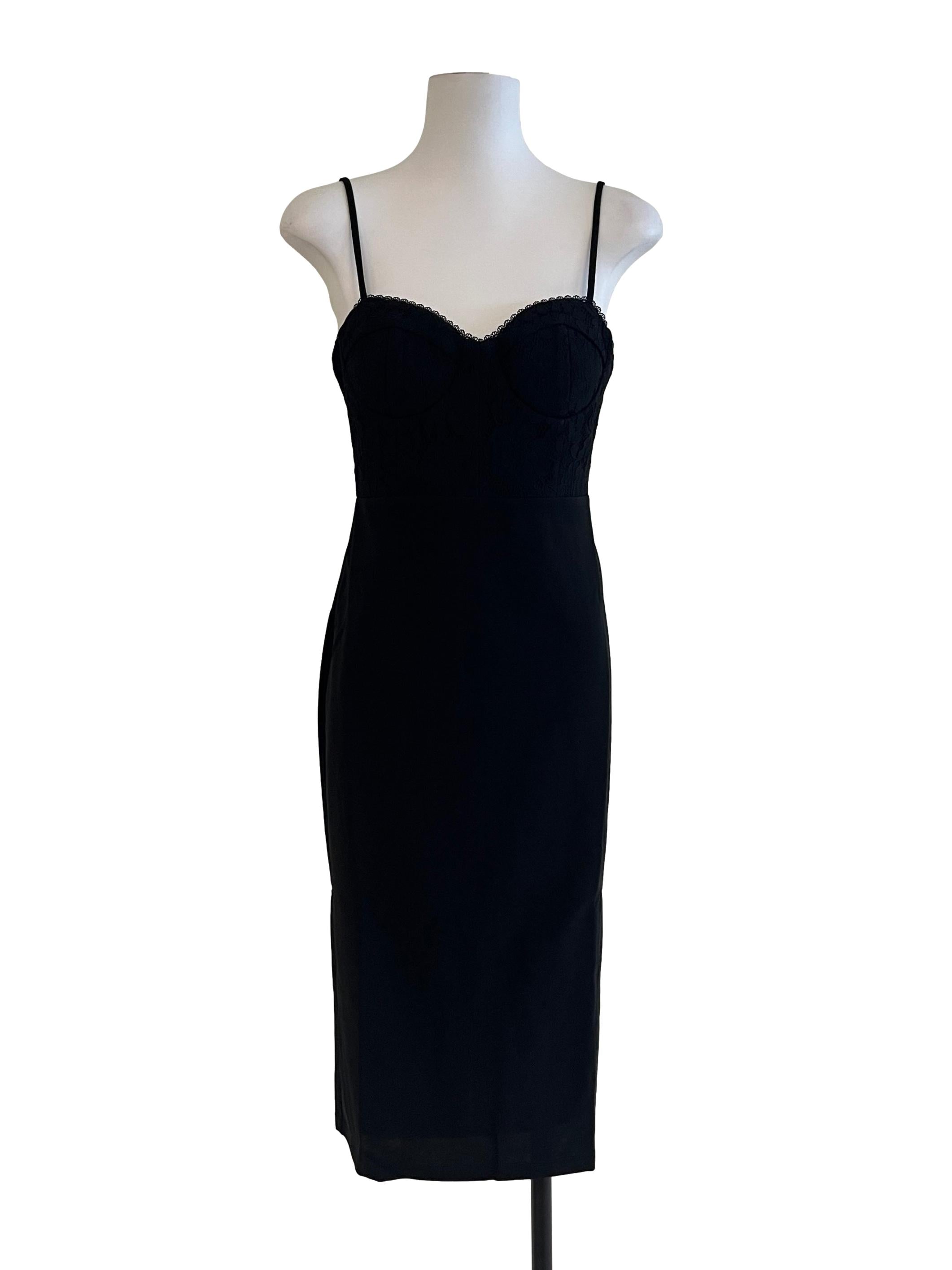 Pitch Black Spaghetti Strap Dress