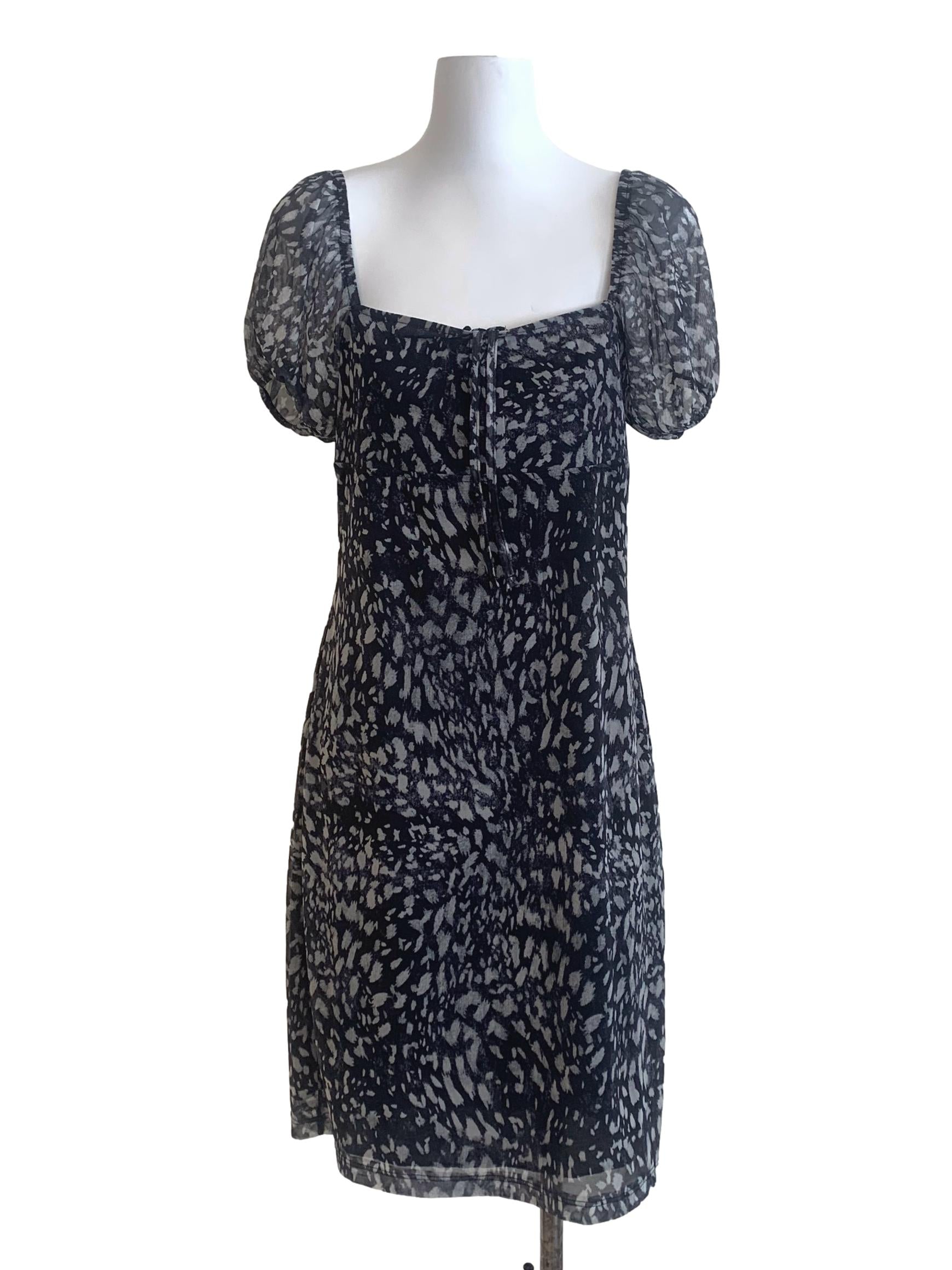 Black Pattern Empire Dress