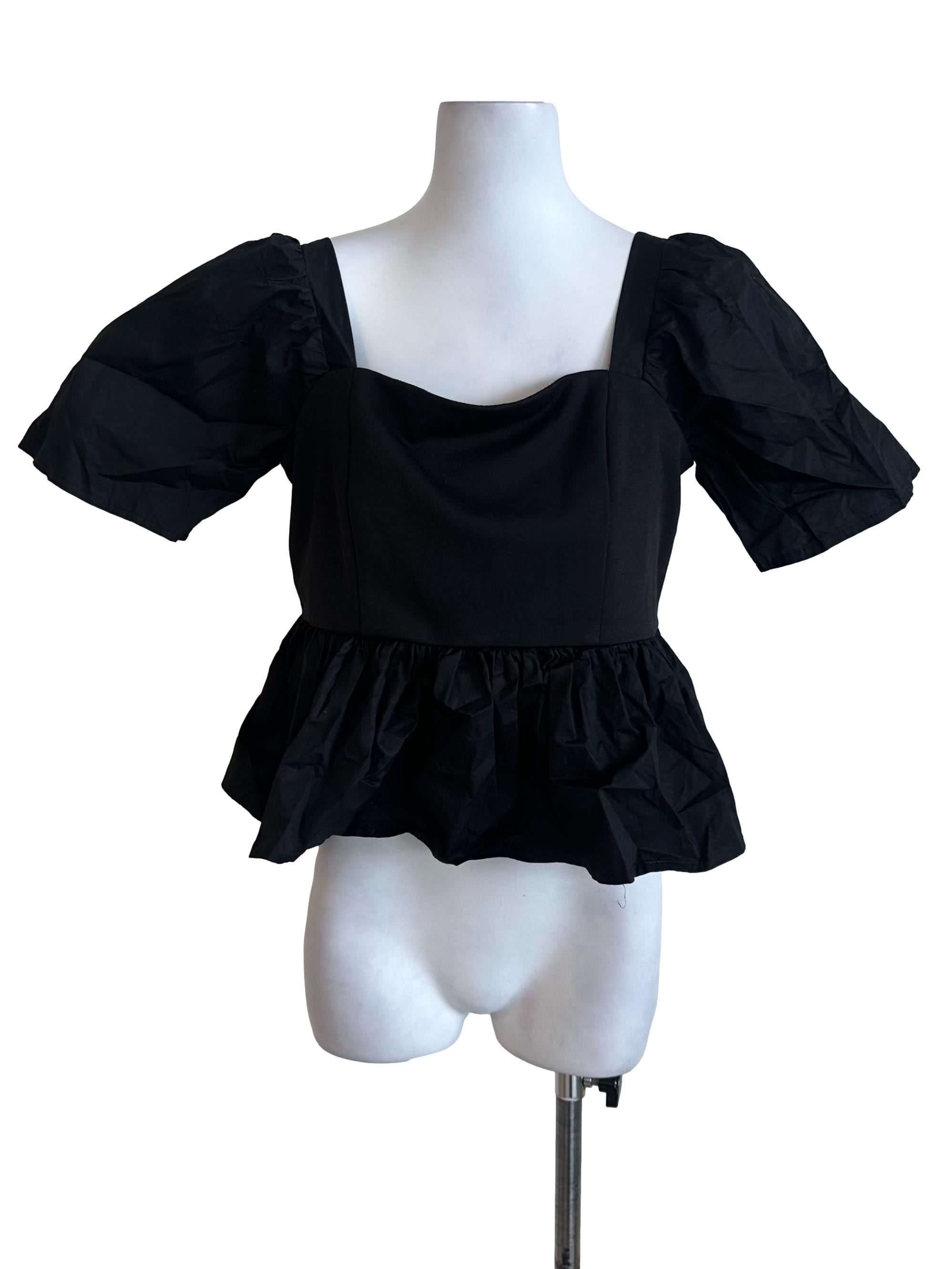 Black Peplum Top