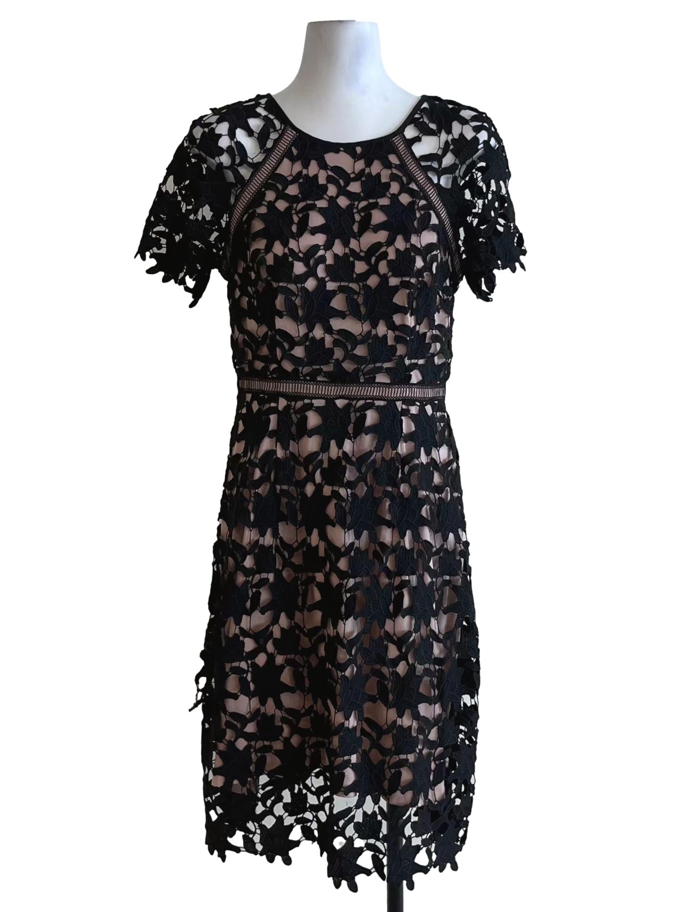 Black Lace Empire Dress