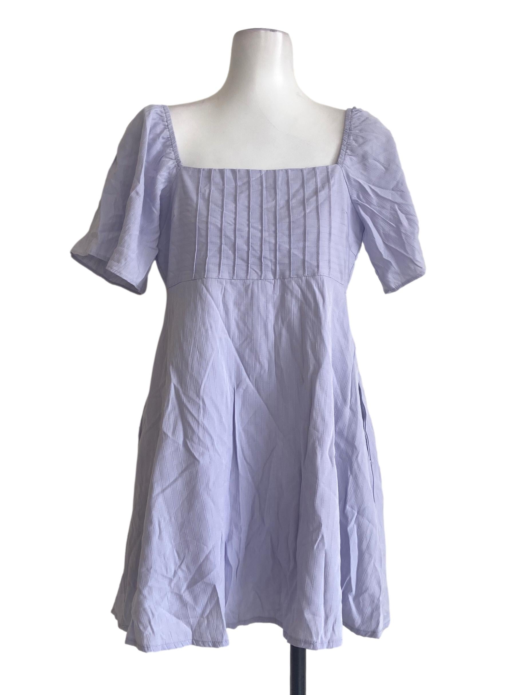 Heather Purple Square Neck A-Line Rompers