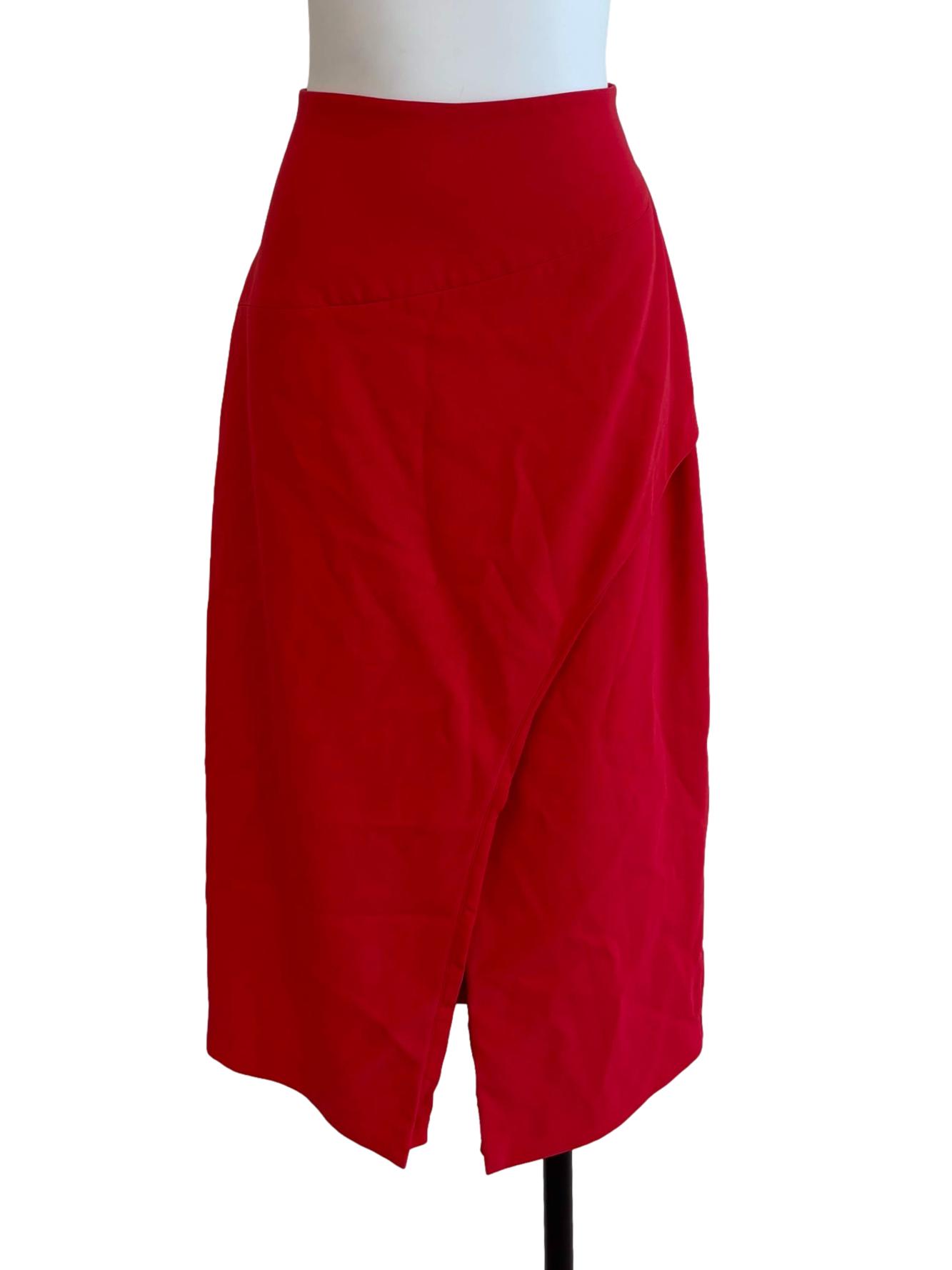 Fire Red Midi Skirt