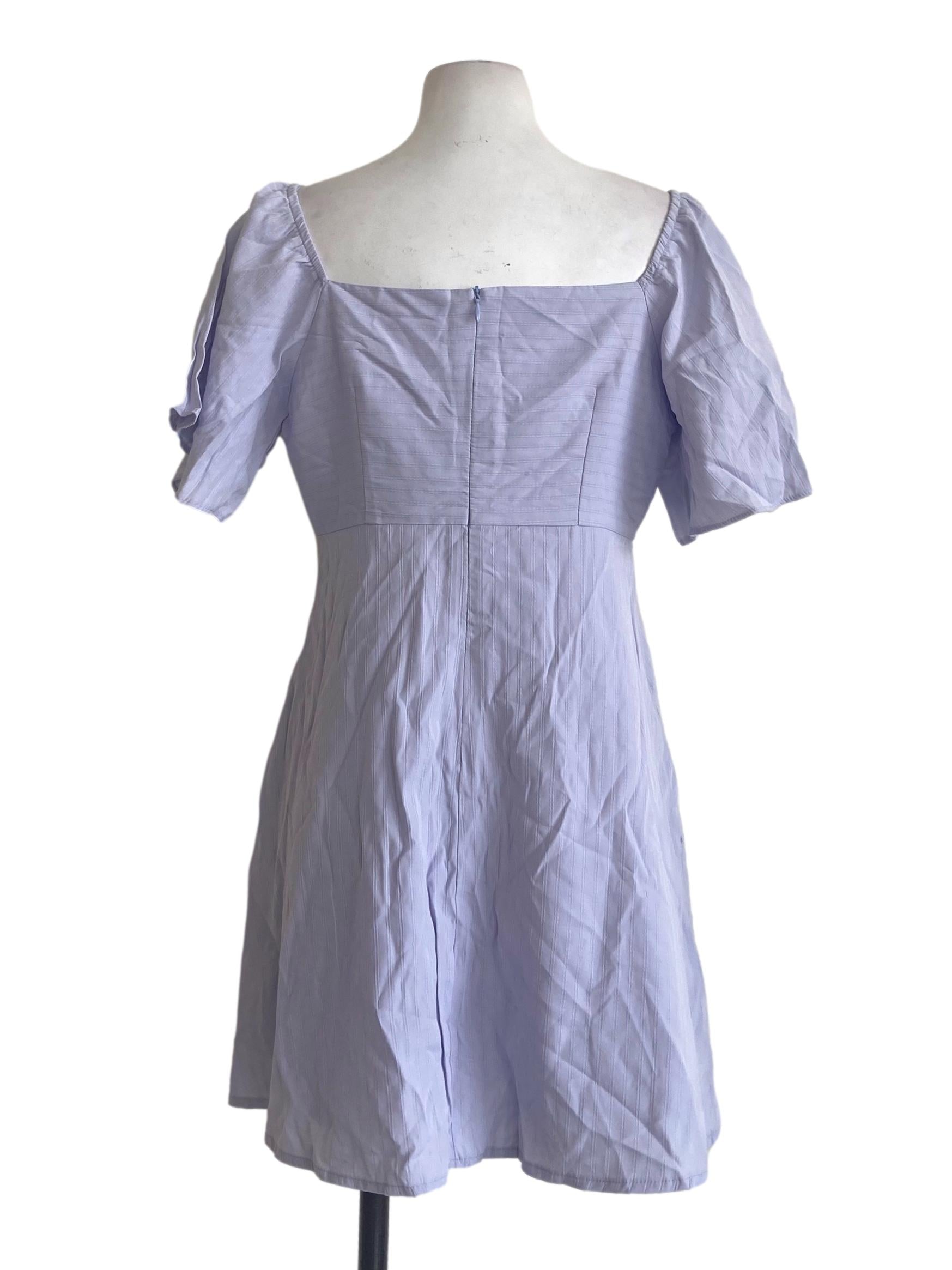 Heather Purple Square Neck A-Line Rompers