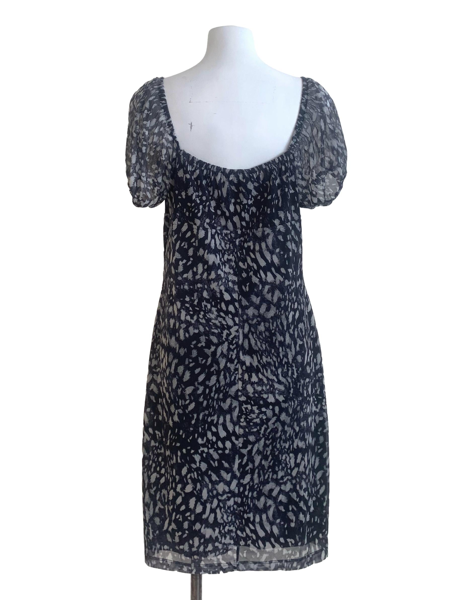 Black Pattern Empire Dress