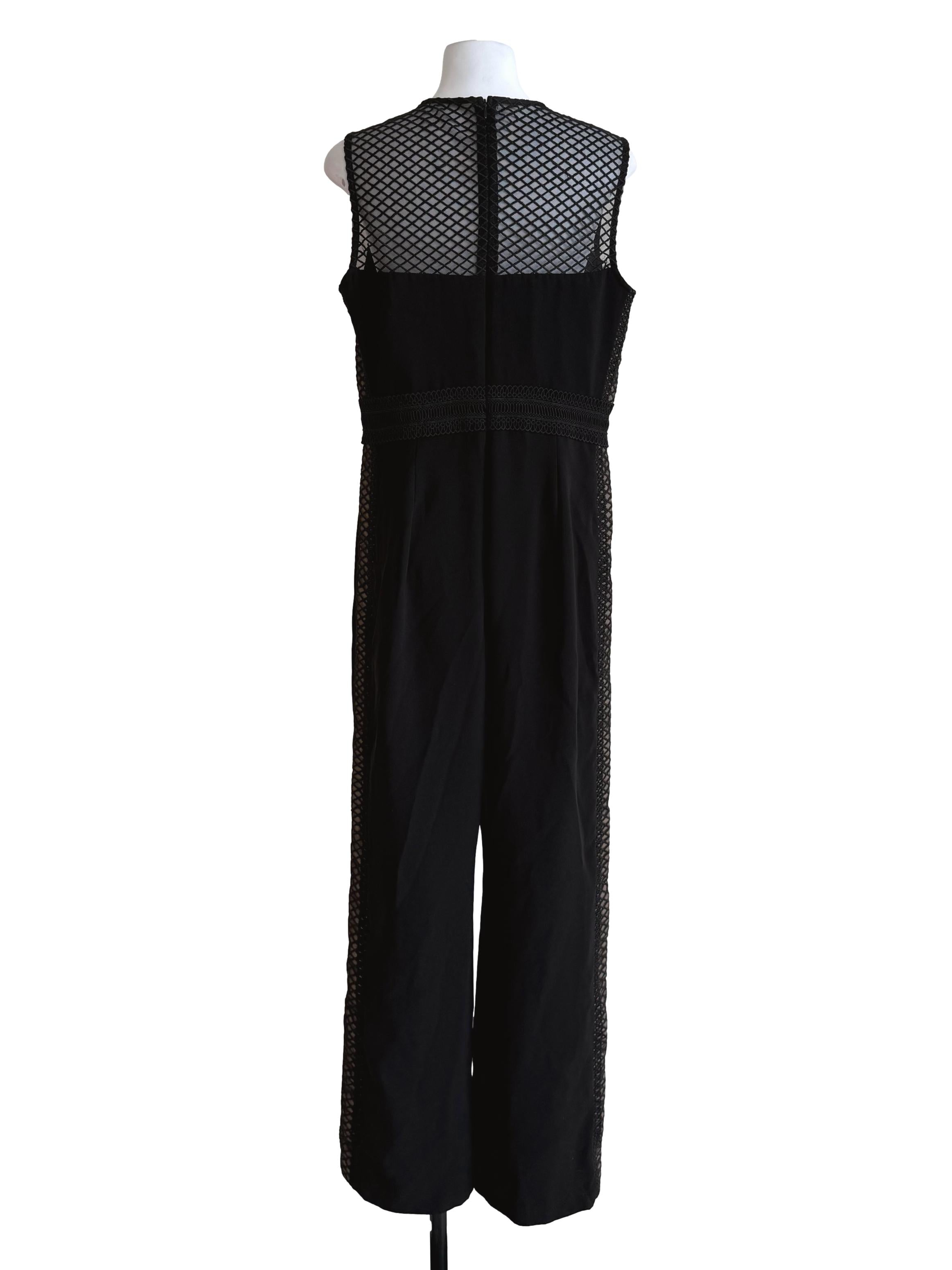 Black Lace Trace Sleeveless Jumpsuit