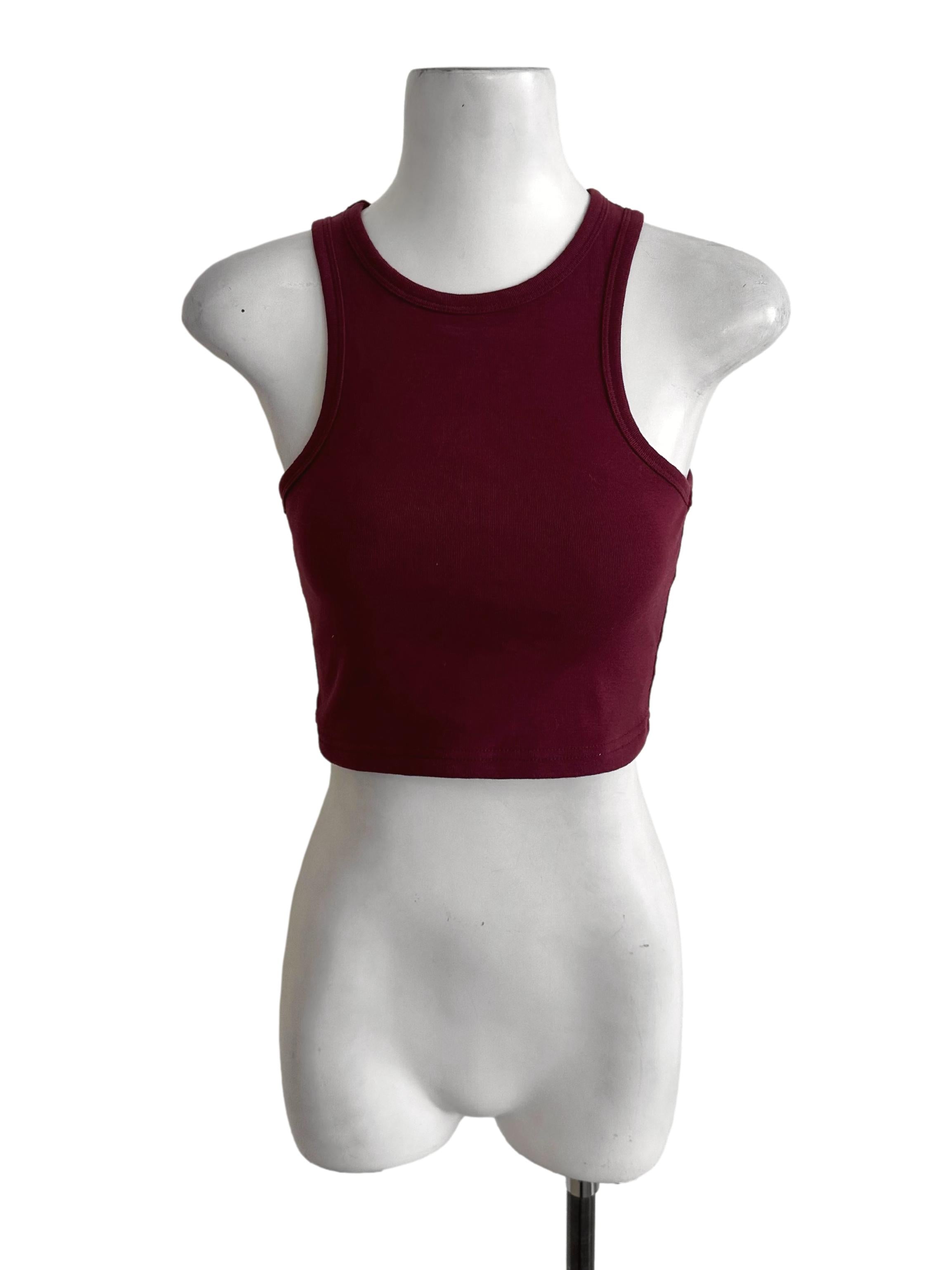 Maroon Red Knit Tank Top TTR