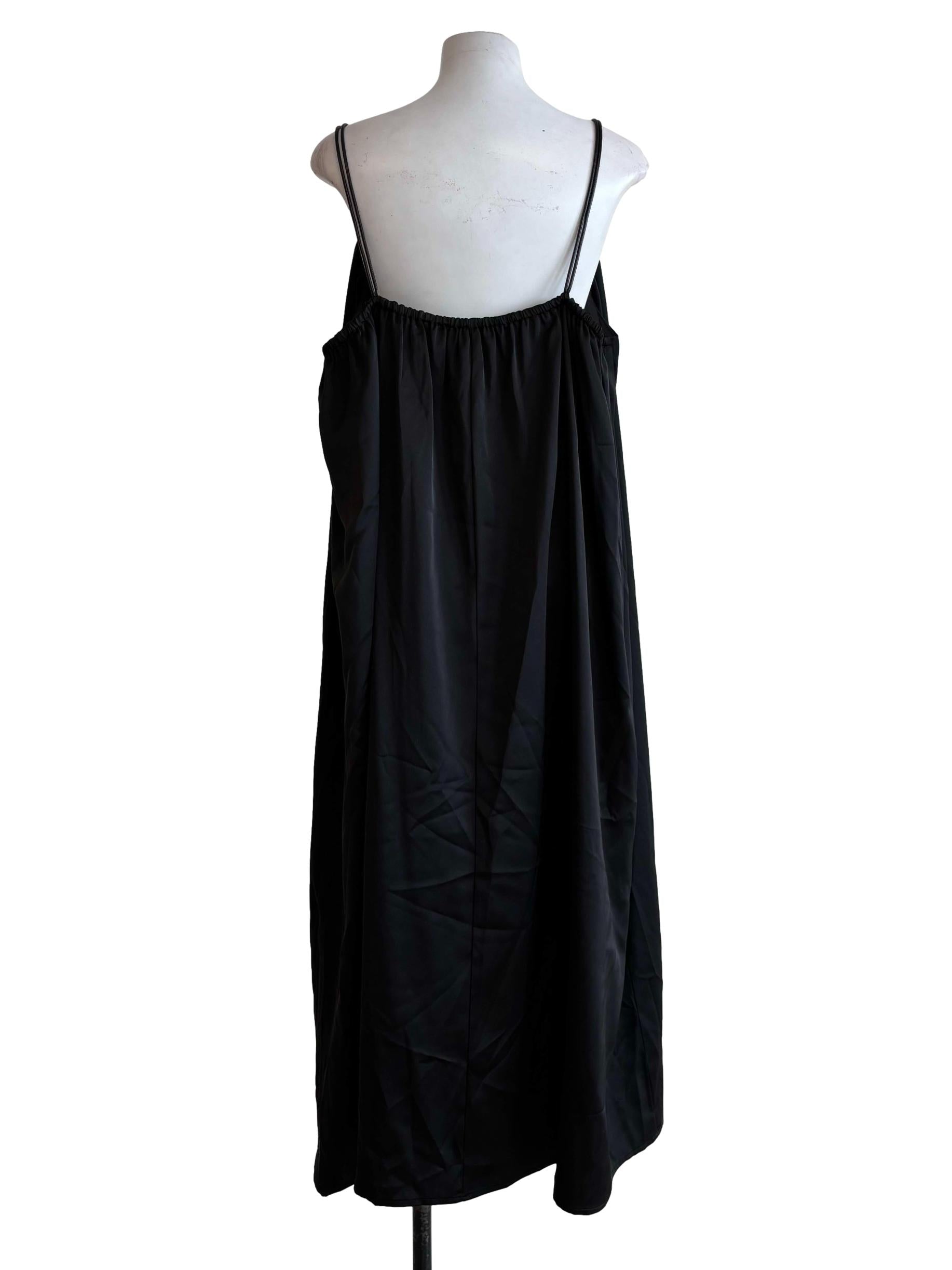 Black Spaghetti Strap Scoop Straight Dress