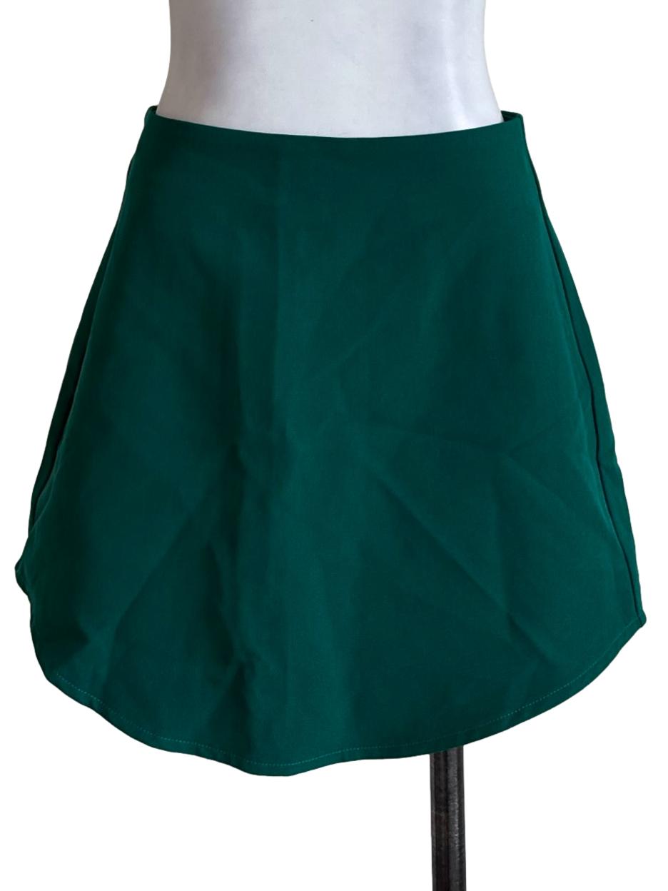 Bottle Green Mini Skirt