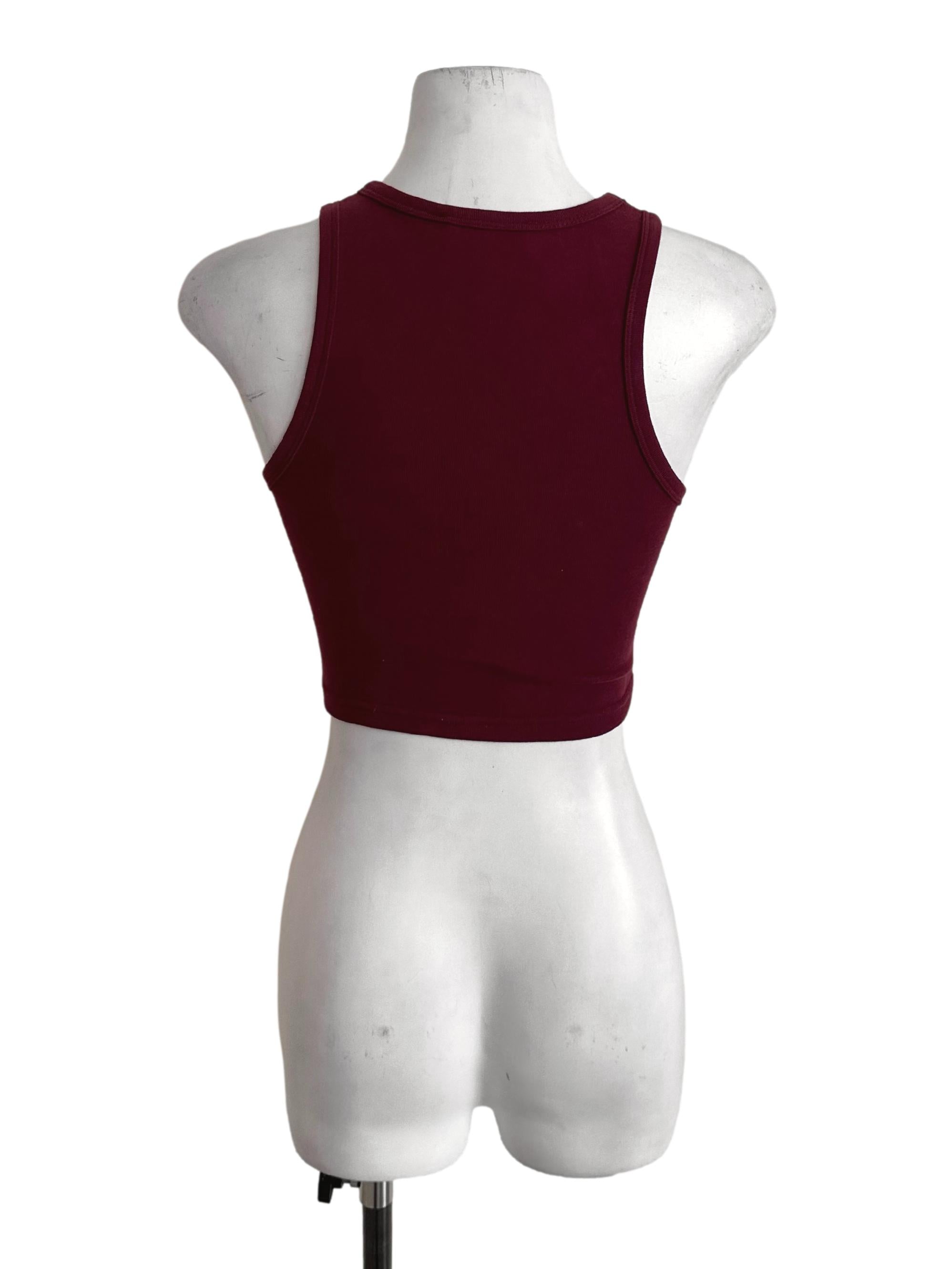 Maroon Red Knit Tank Top TTR