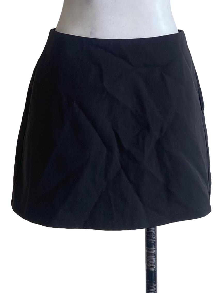 Ash Grey Twill Mini Skirt