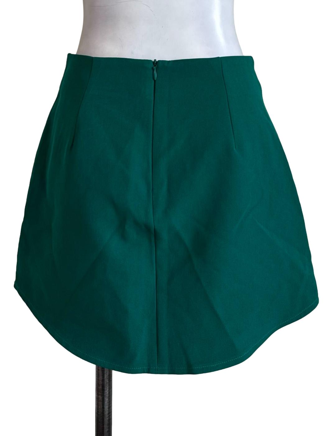 Bottle Green Mini Skirt