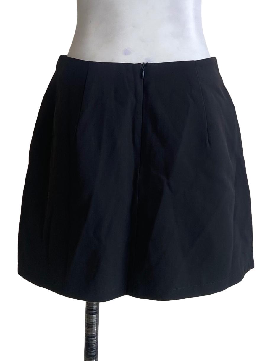 Ash Grey Twill Mini Skirt