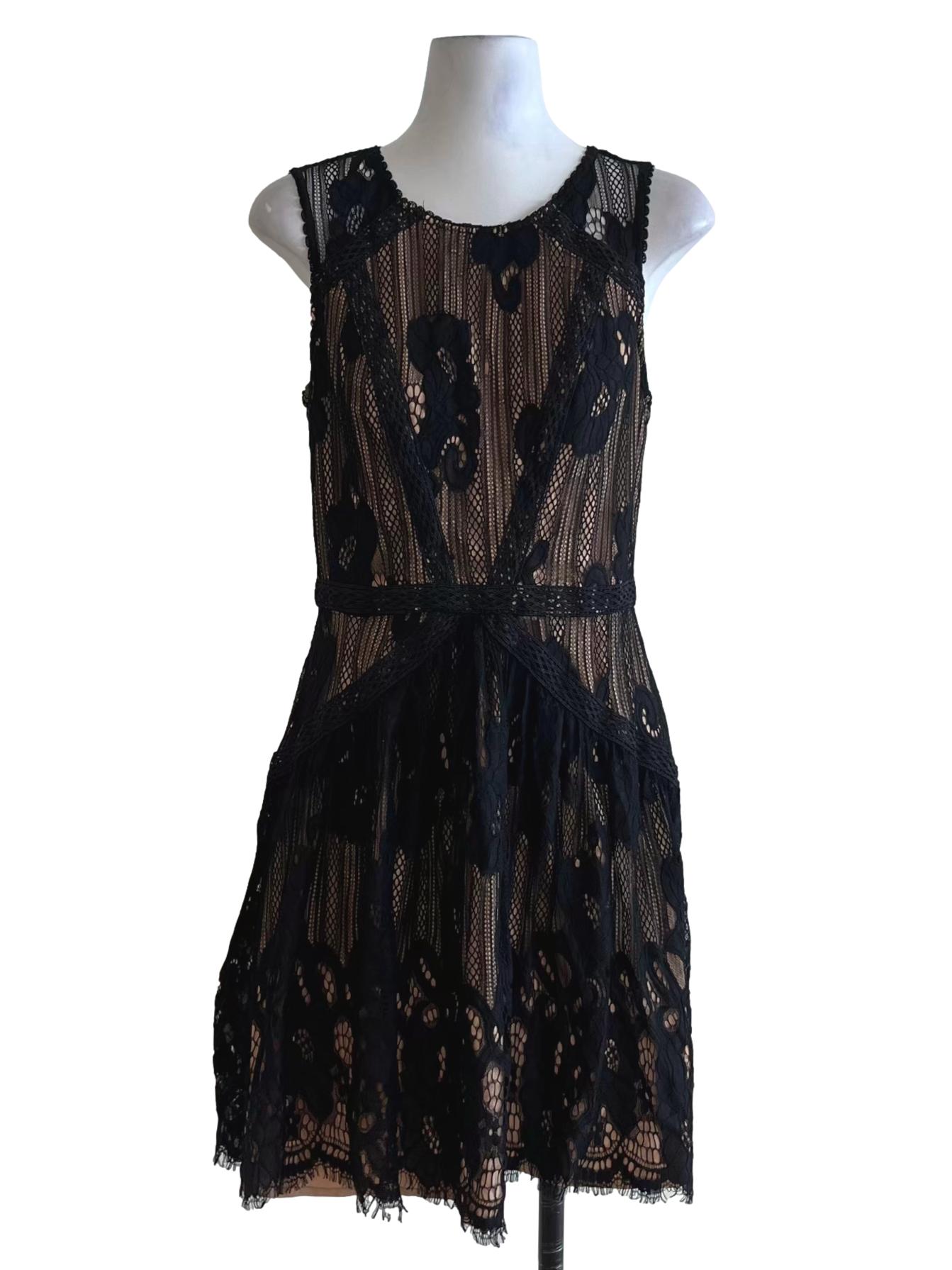 Black Lace A-Line Dress