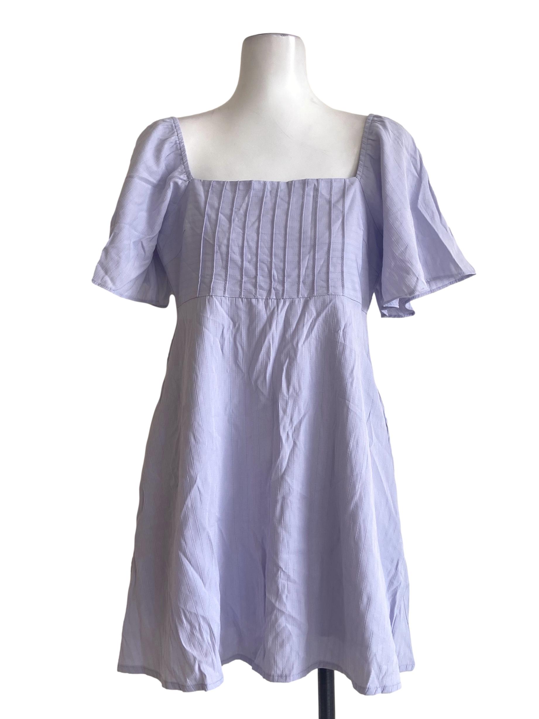 Heather Purple Square Neck A-Line Rompers