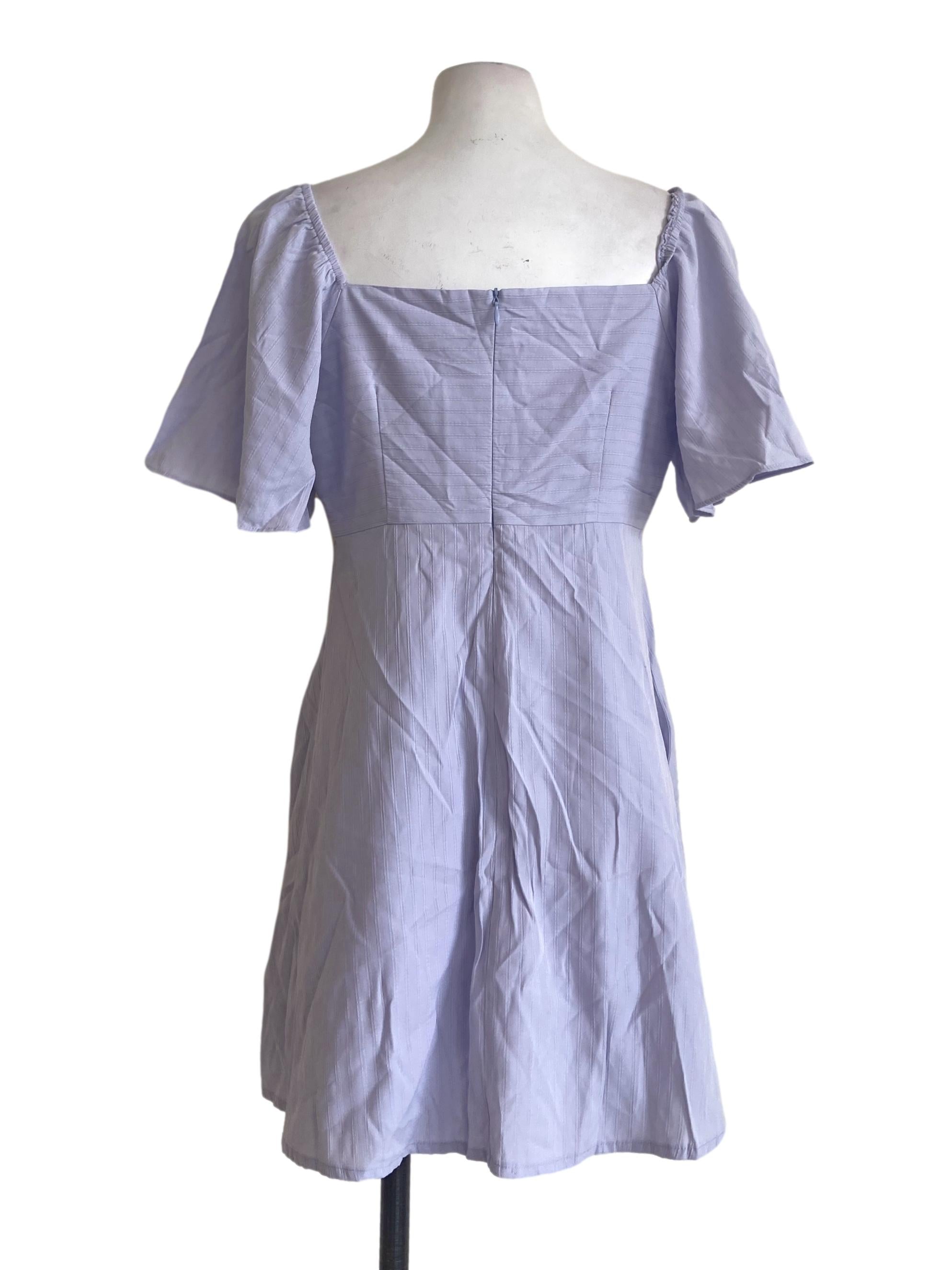Heather Purple Square Neck A-Line Rompers