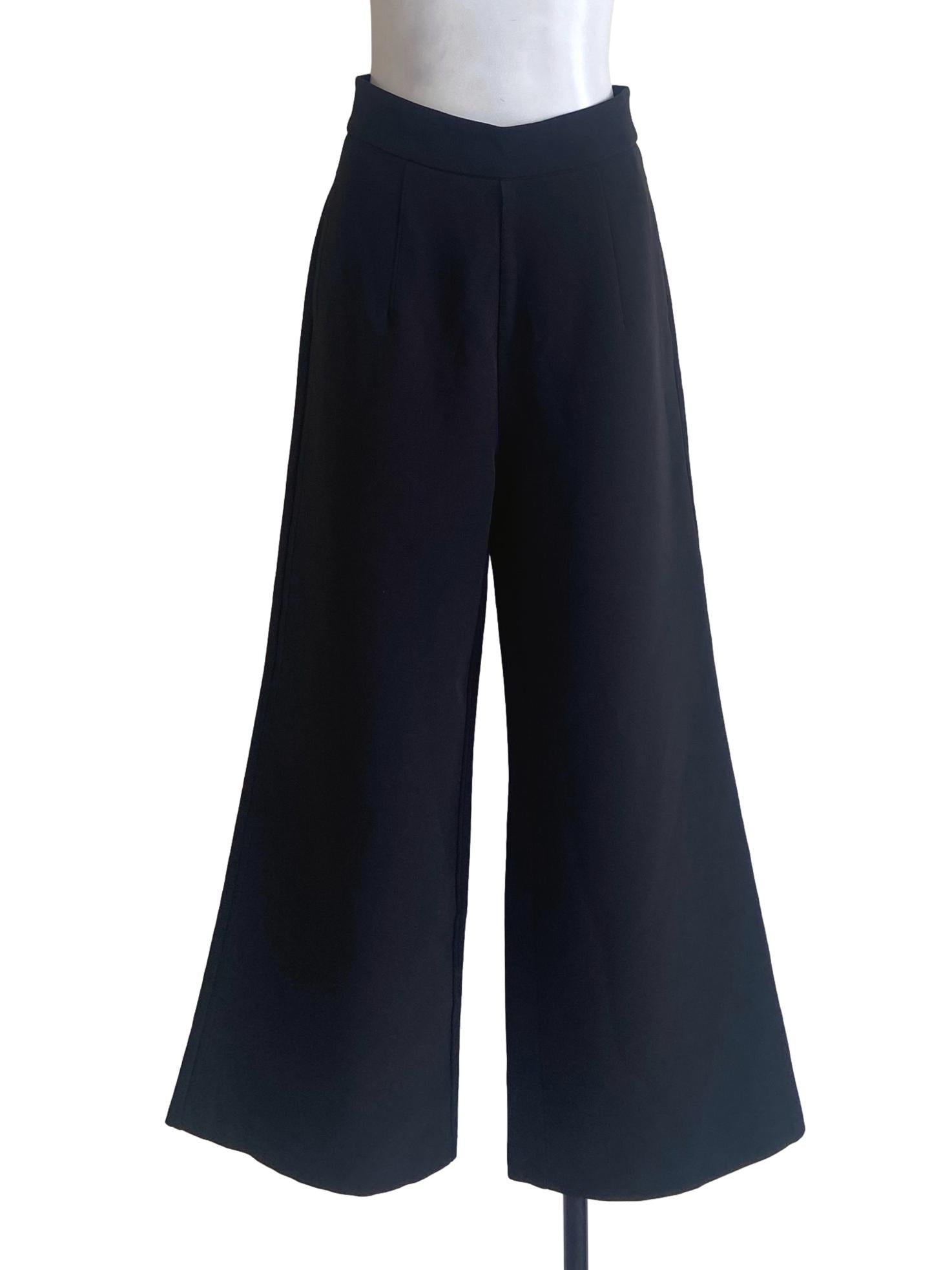 Black Twill High Waist Formal Pants