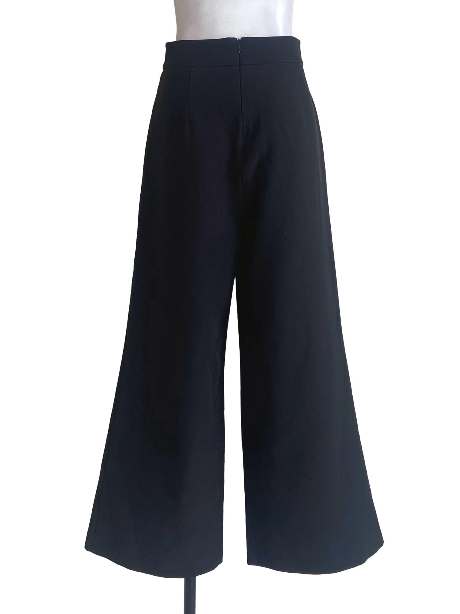 Black Twill High Waist Formal Pants