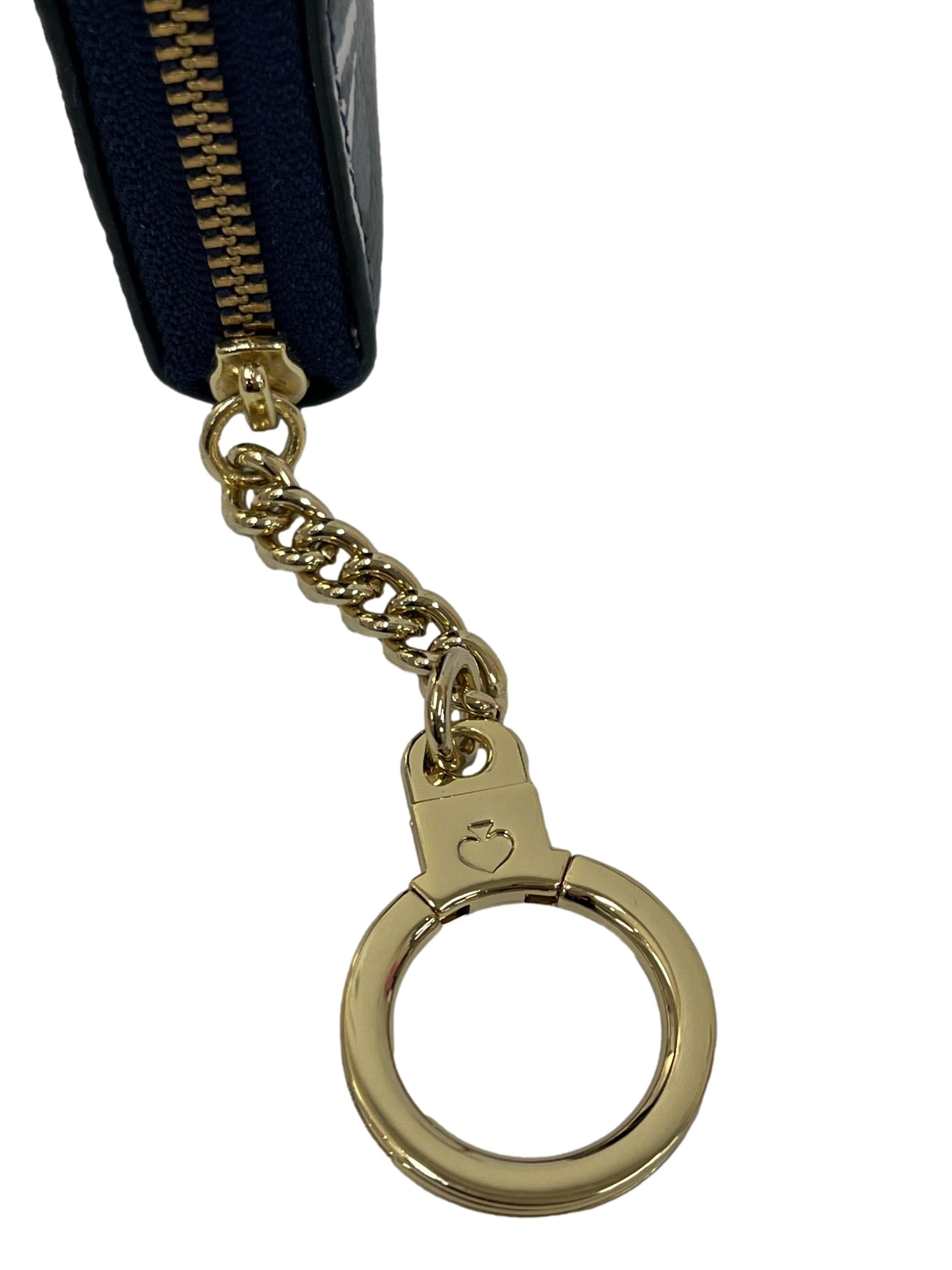 Blue Calf Leather Briar Lane Dani Floral Print Small Wallet