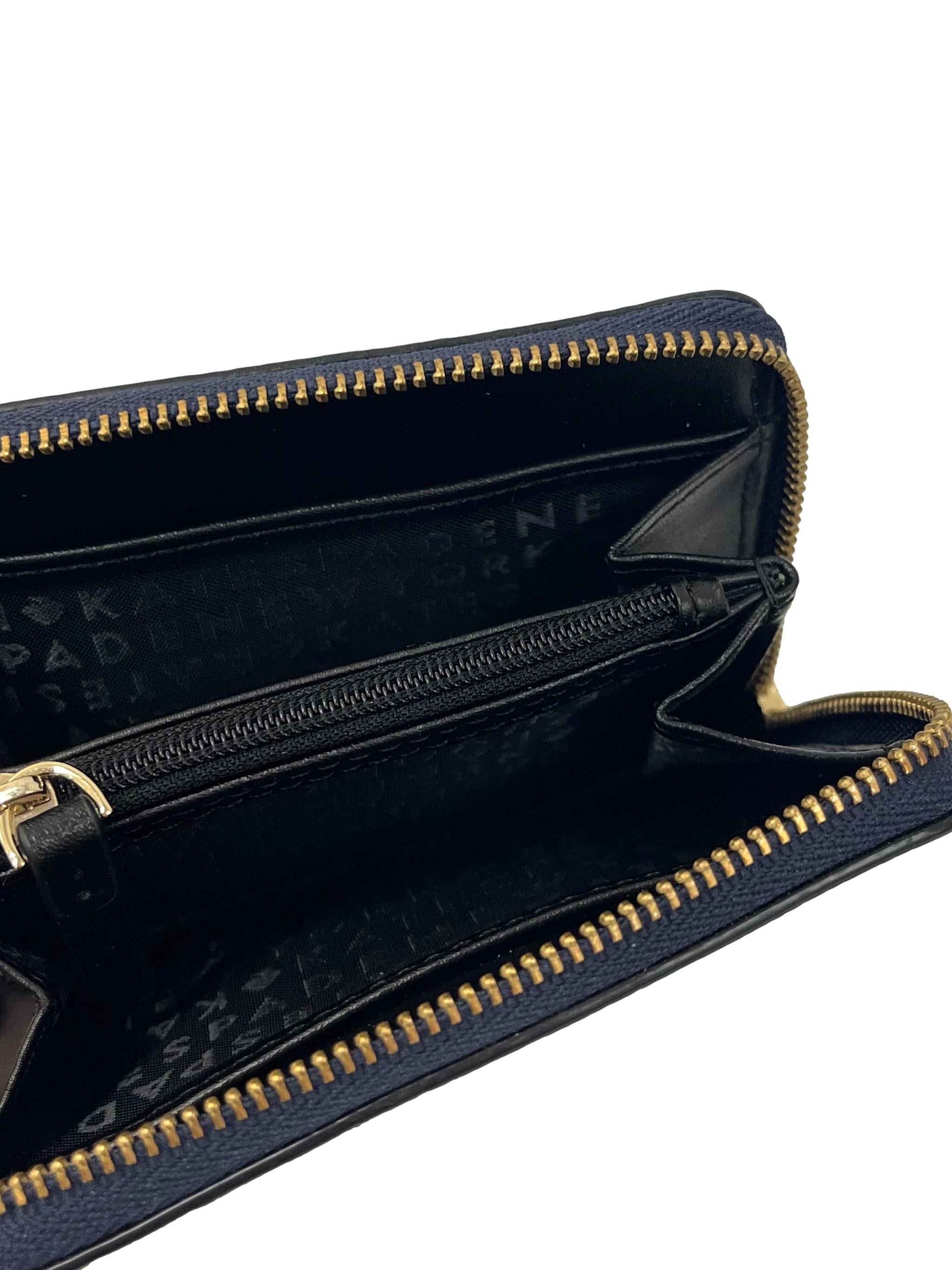 Blue Calf Leather Briar Lane Dani Floral Print Small Wallet