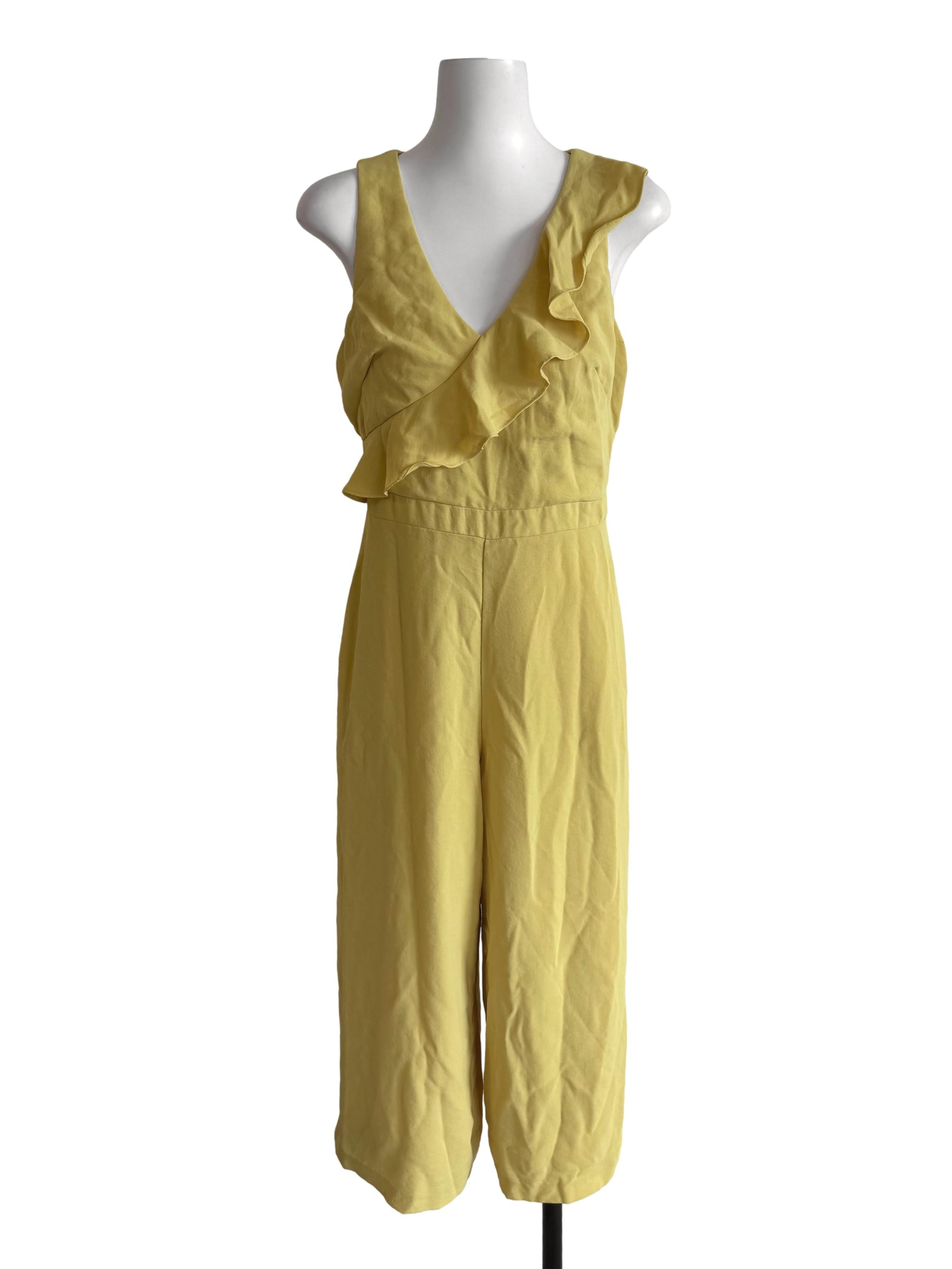 Candy Yellow Ruffled High Waist Jumpsuit