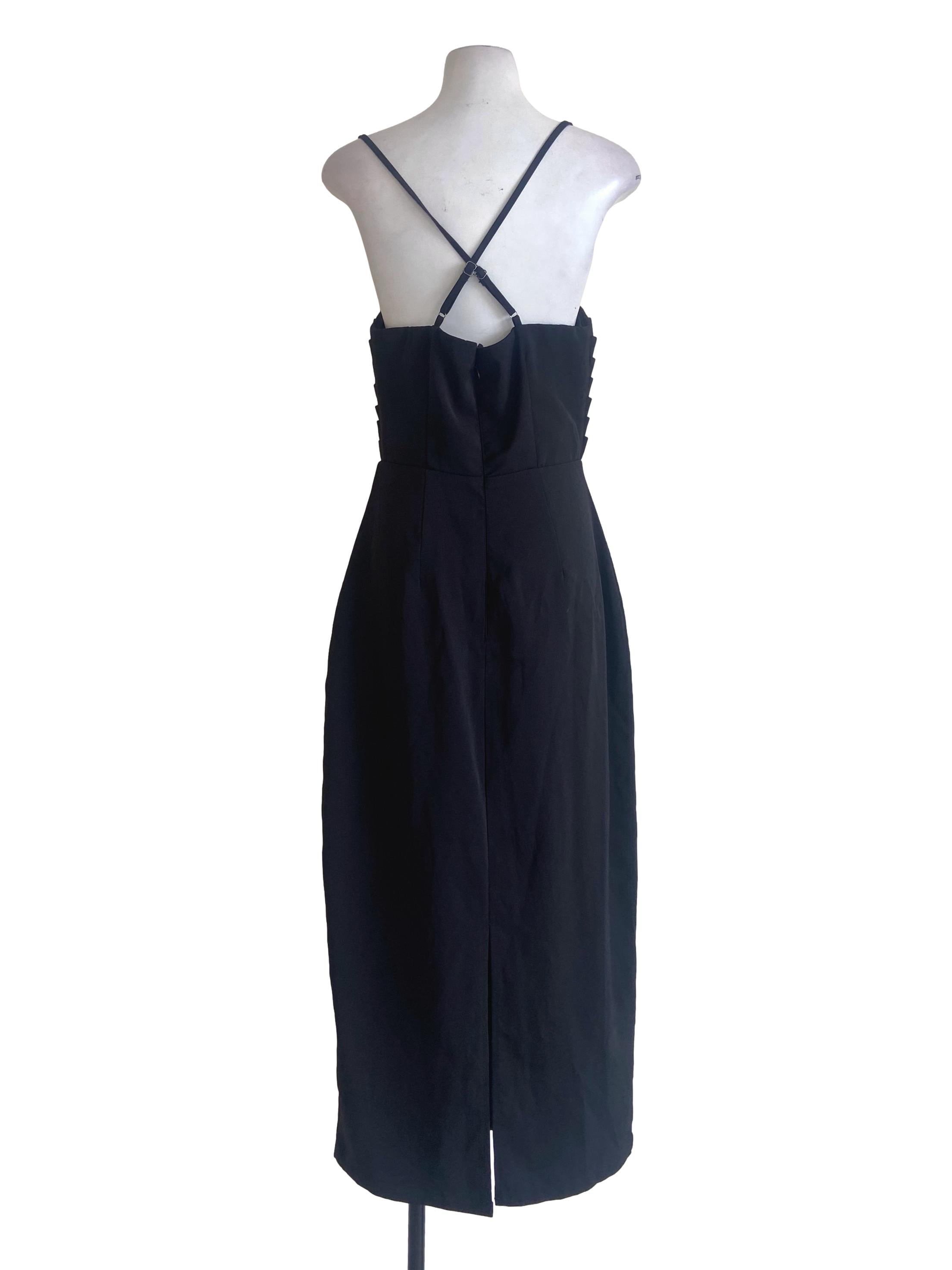 Black Sleeveless Slit Shift Dress