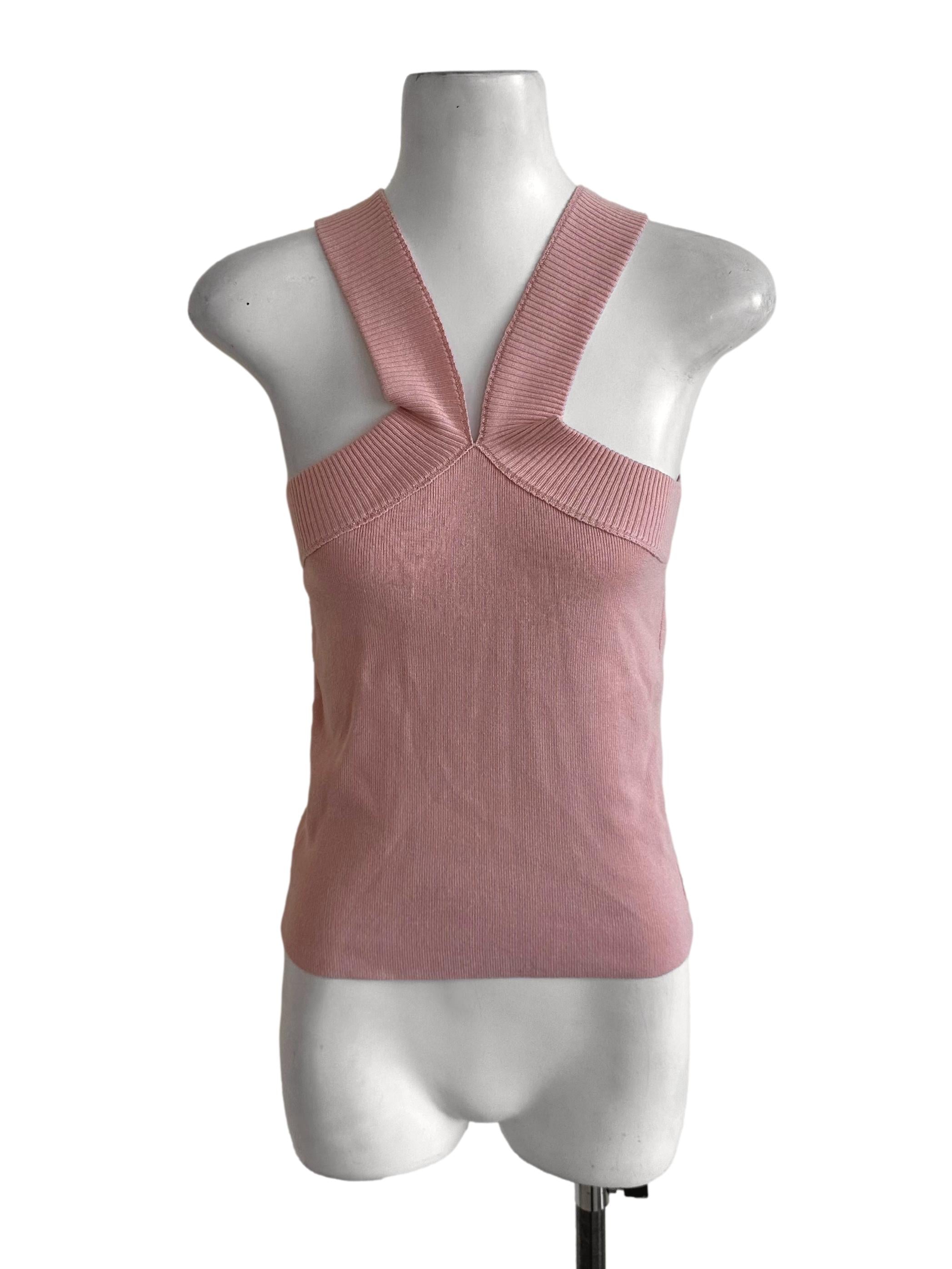 Light Pink Knit Halter Top