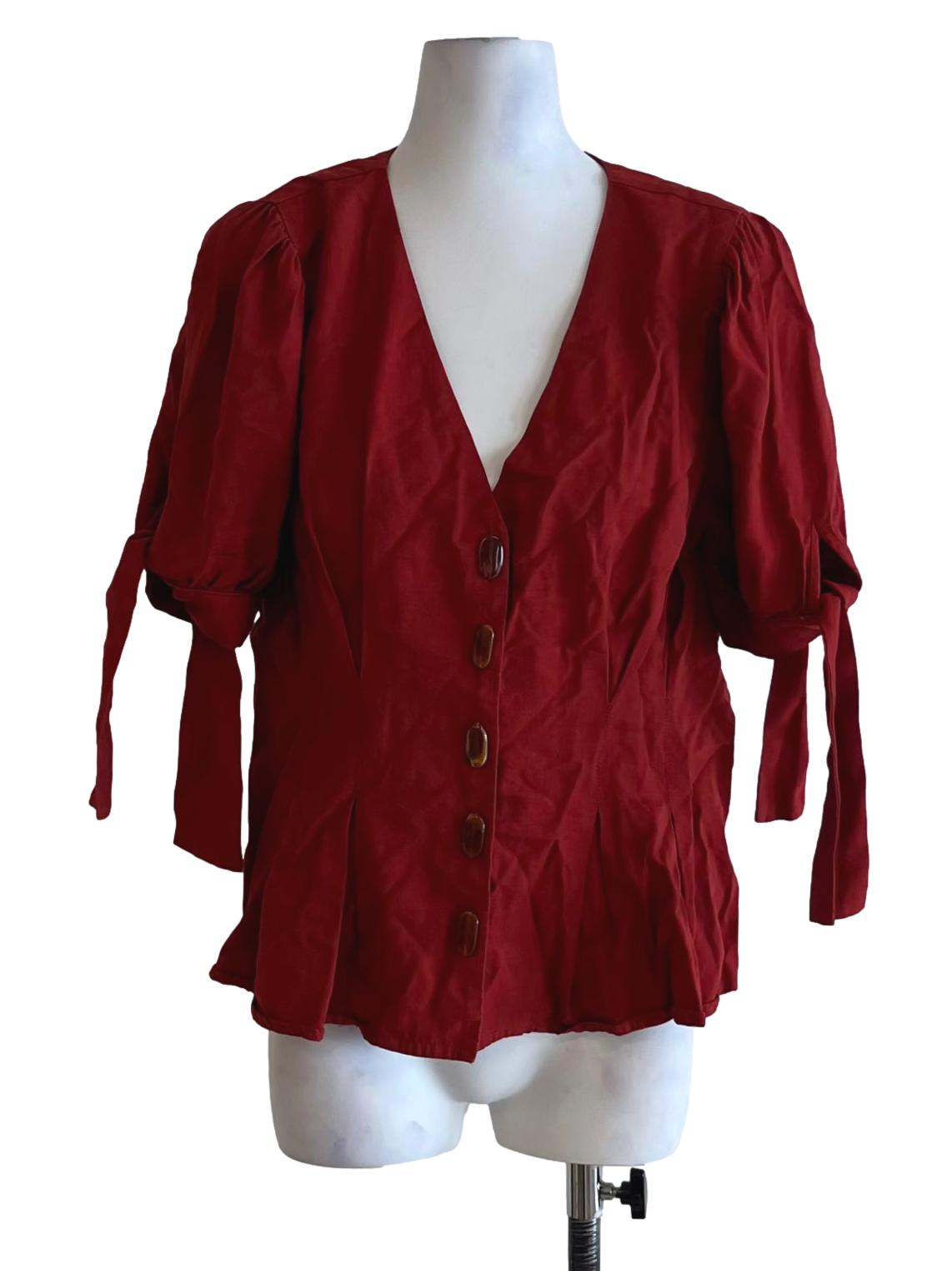 Amber Orange V-Neckline Blouse
