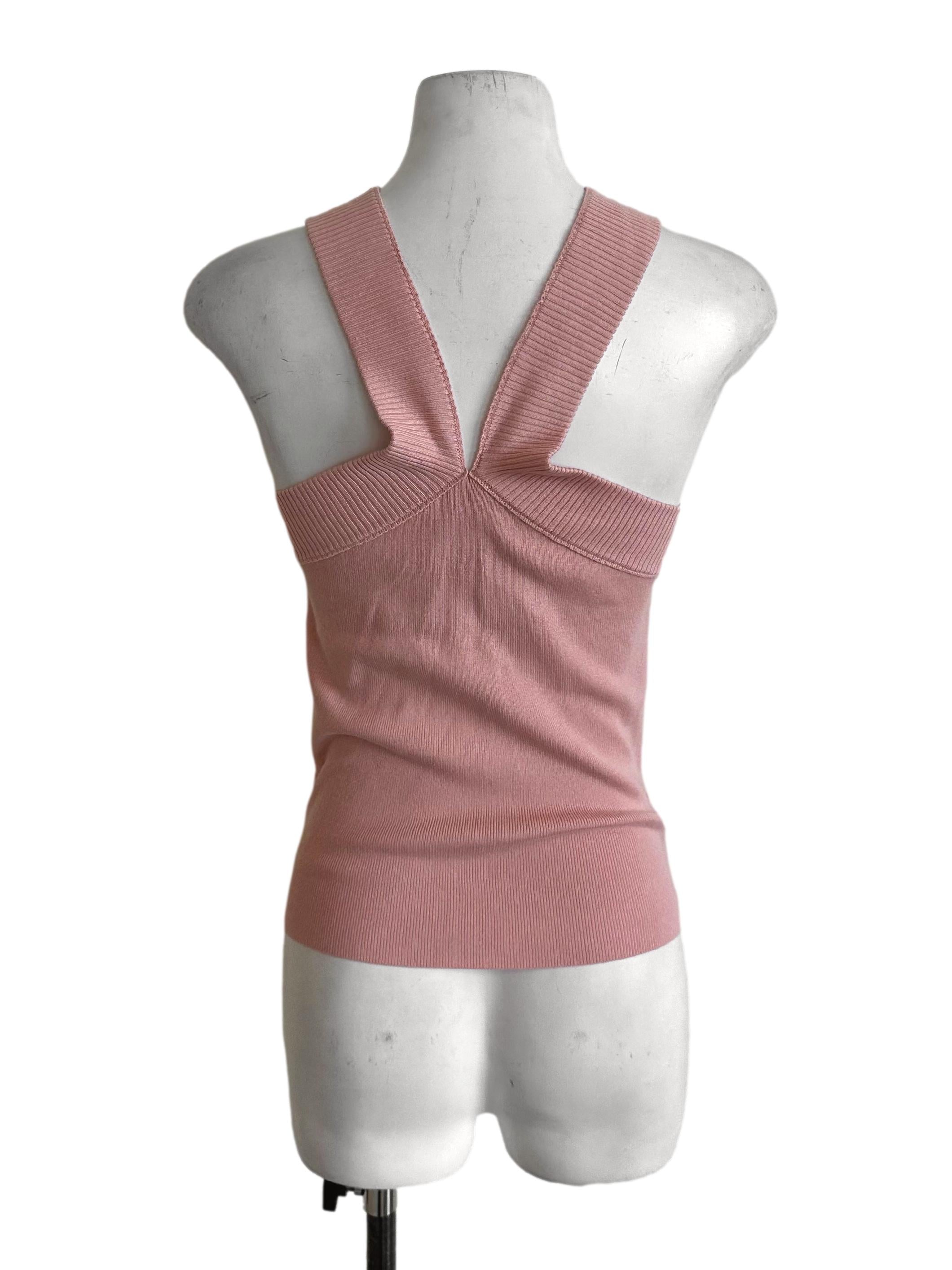 Light Pink Knit Halter Top