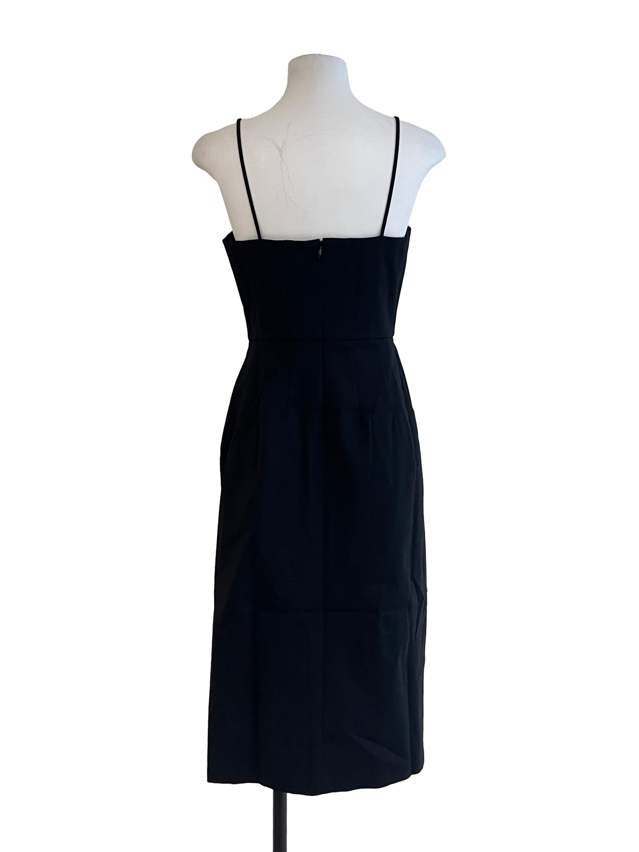 Pitch Black Sleeveless Slit Dress