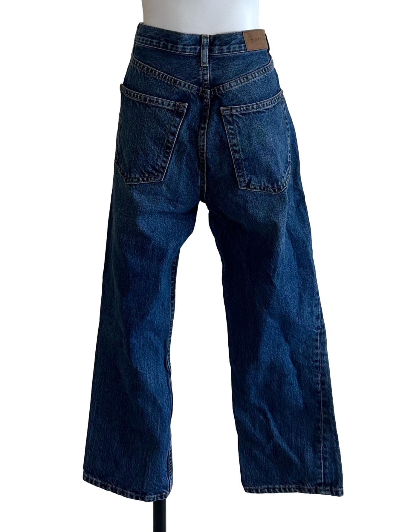 Dark Blue Denim Straight Jeans