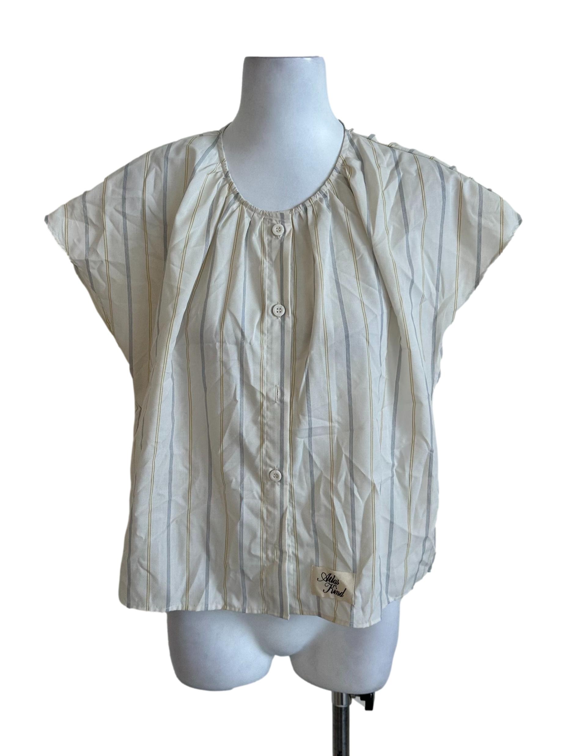 Pearl White Stripe Pattern Top