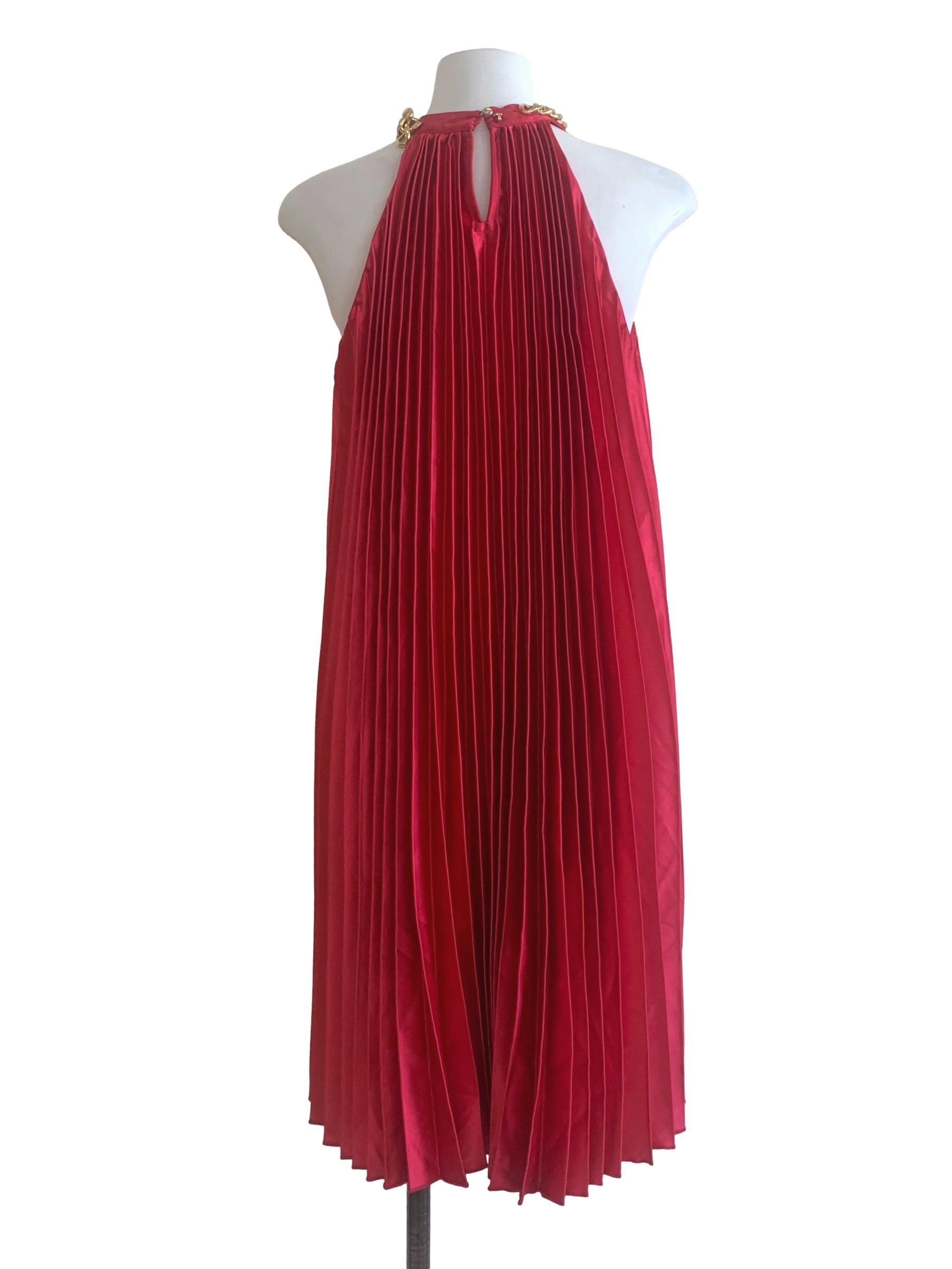 Hot Pink Pleated Dress