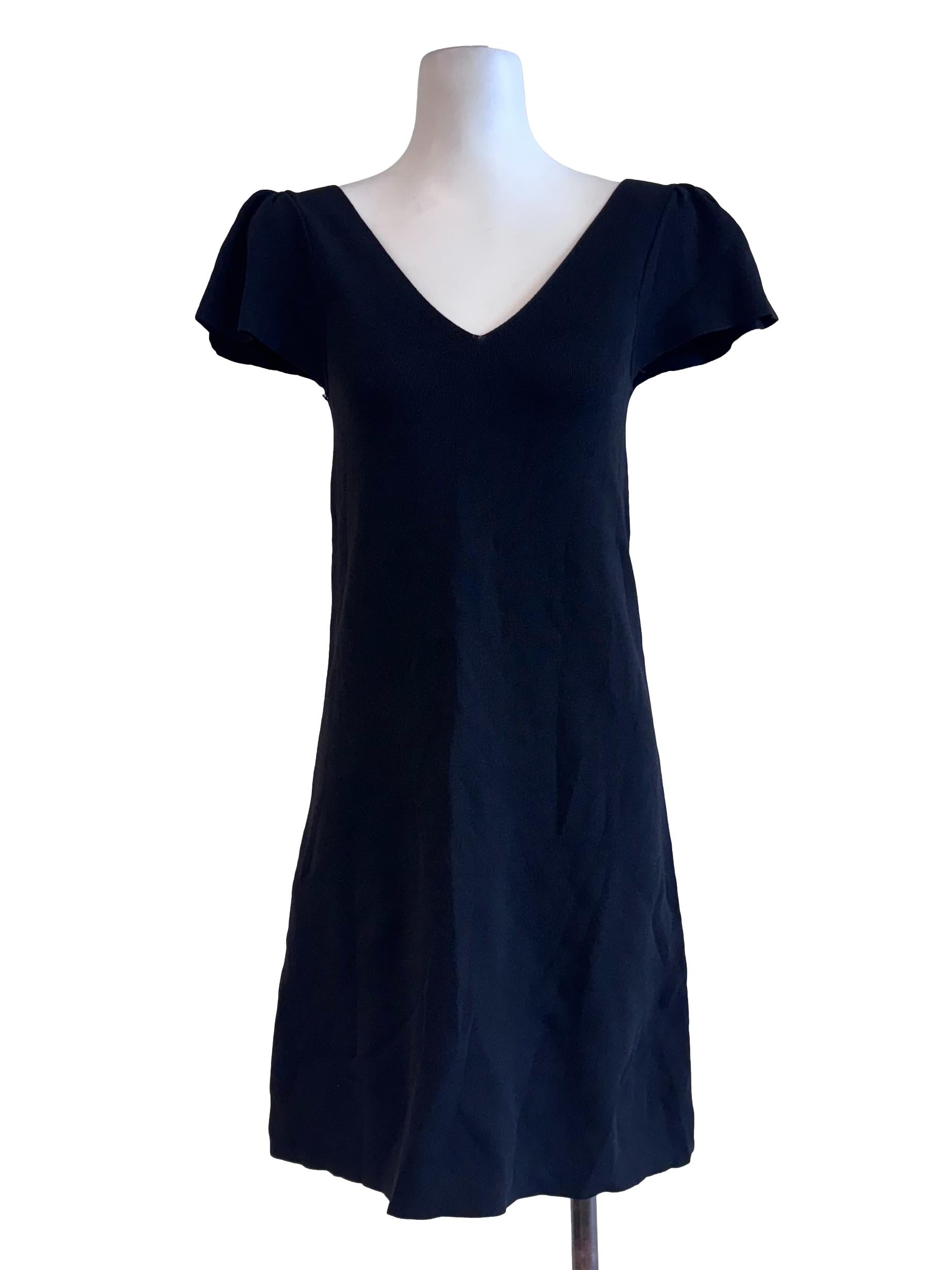 Black V-Neck Bodycon Mini Dress