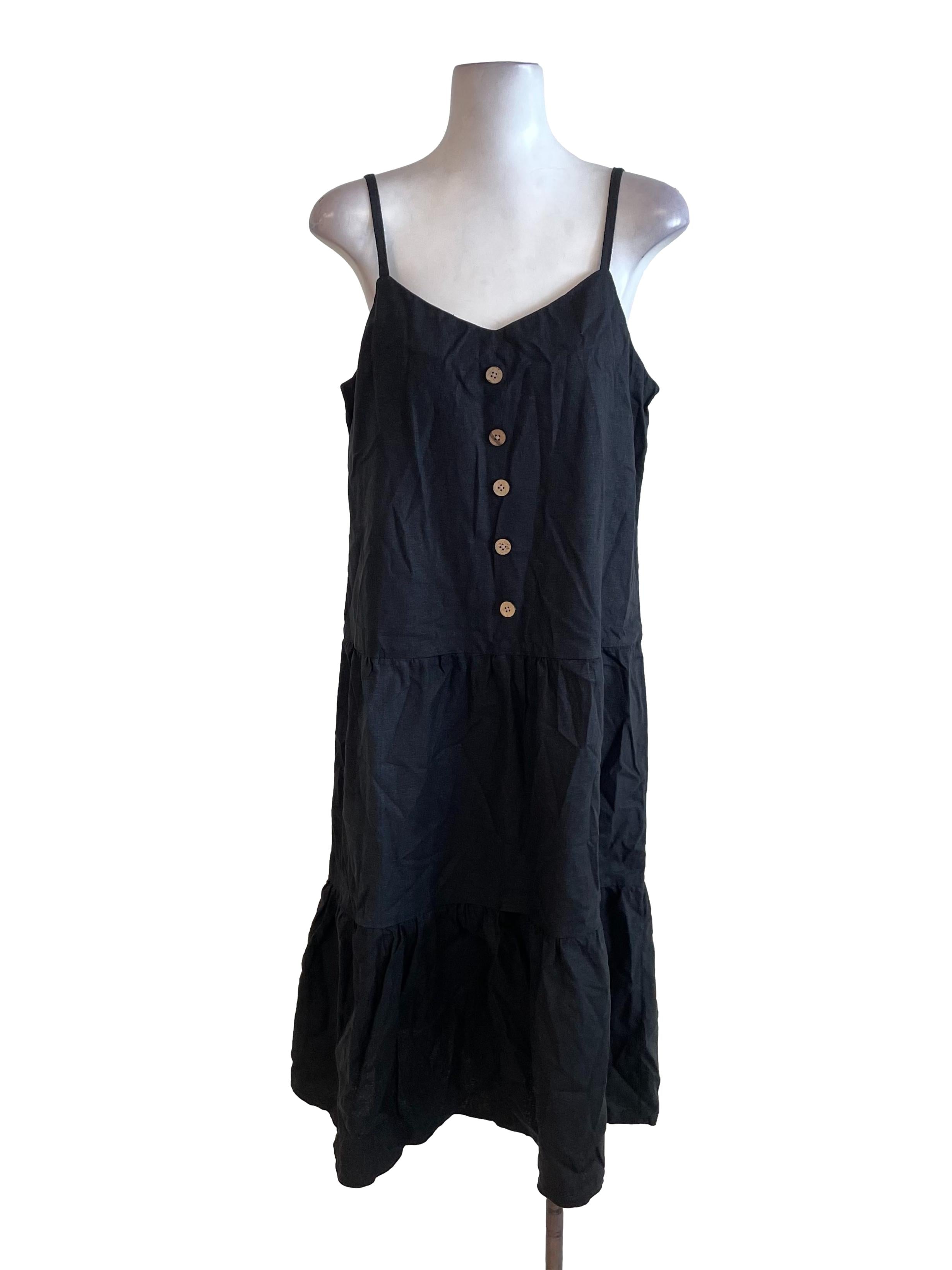 Black Button Cami Dress