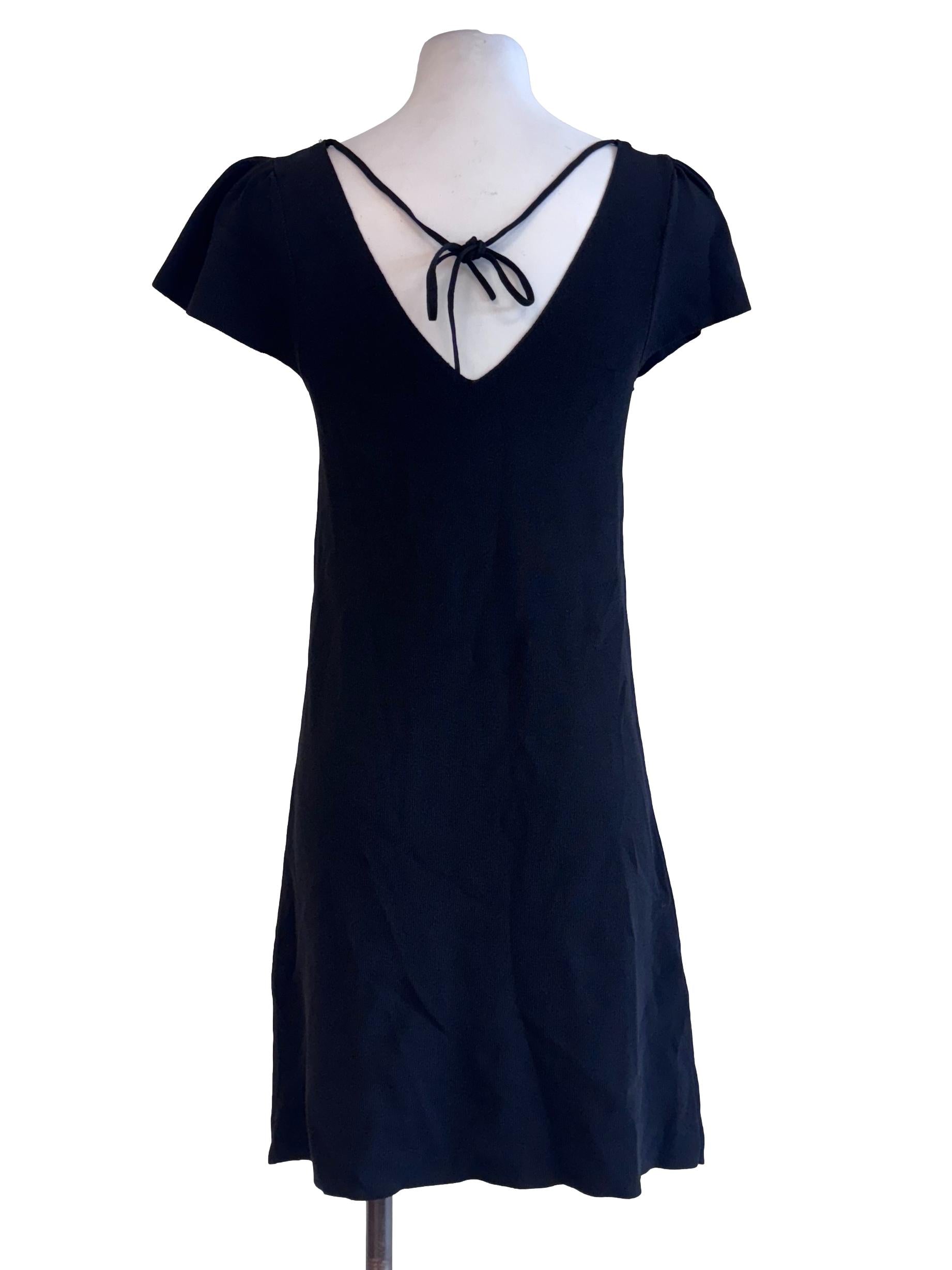 Black V-Neck Bodycon Mini Dress