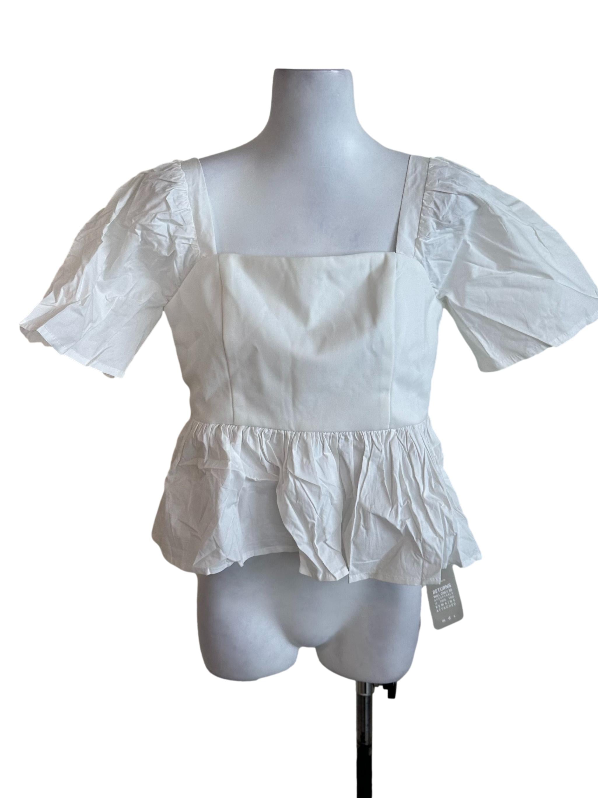 Off White Peplum Top