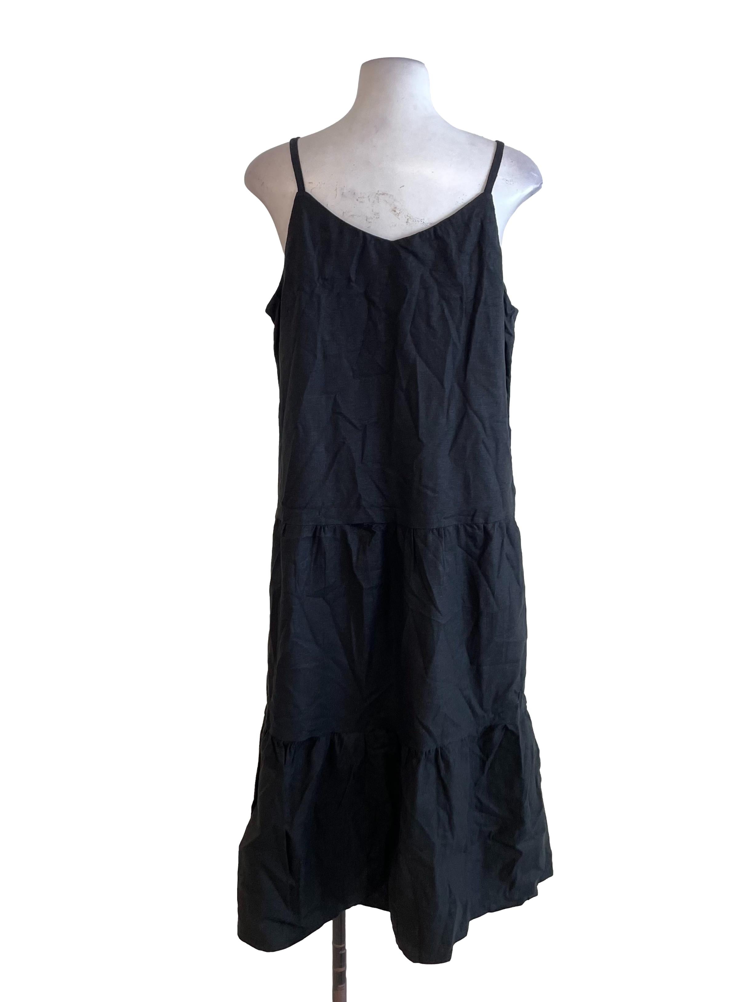 Black Button Cami Dress
