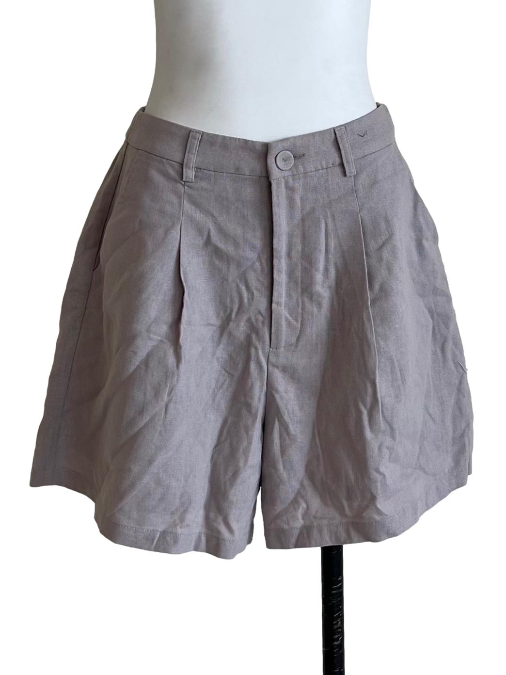 Dove Grey Tailored Flare Shorts