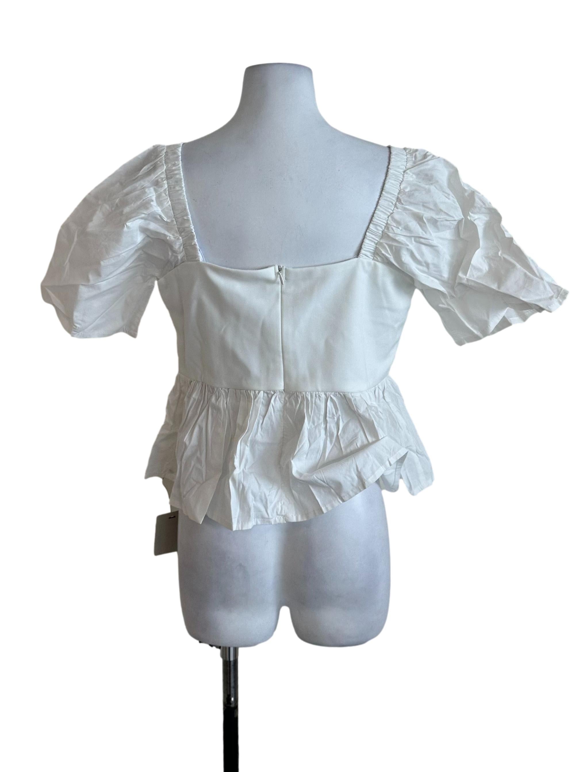 Off White Peplum Top