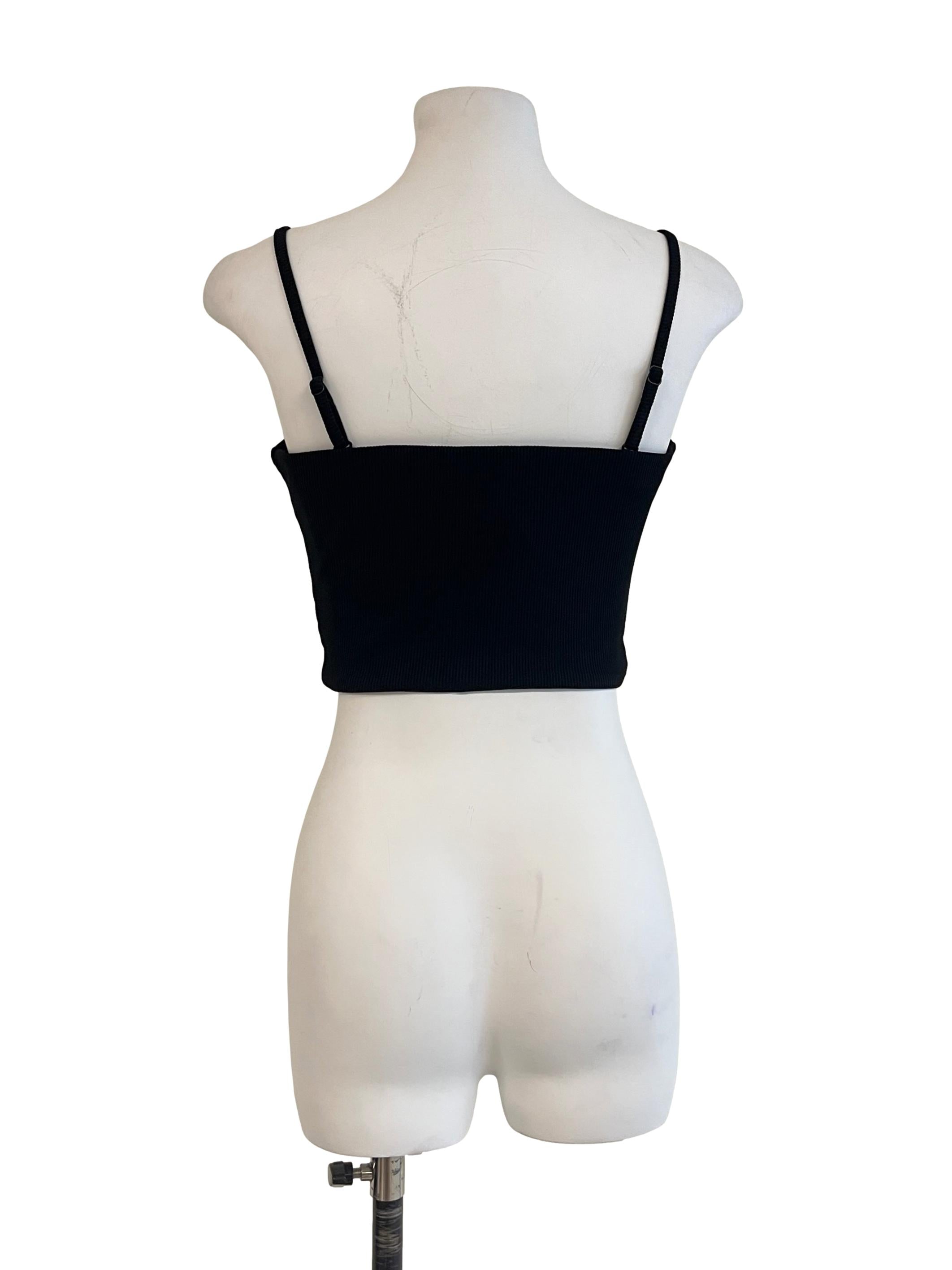 Jade Black Square Neck Top