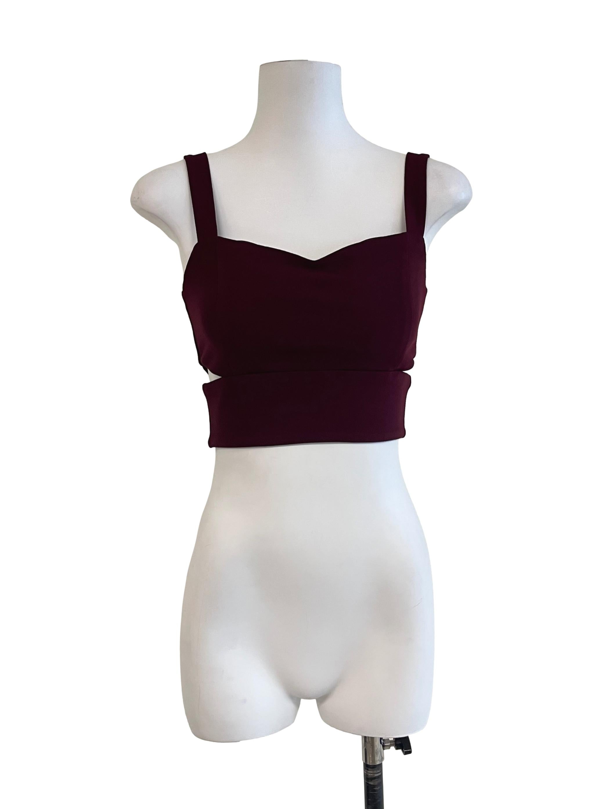 Deep Red Sweetheart Neck Top