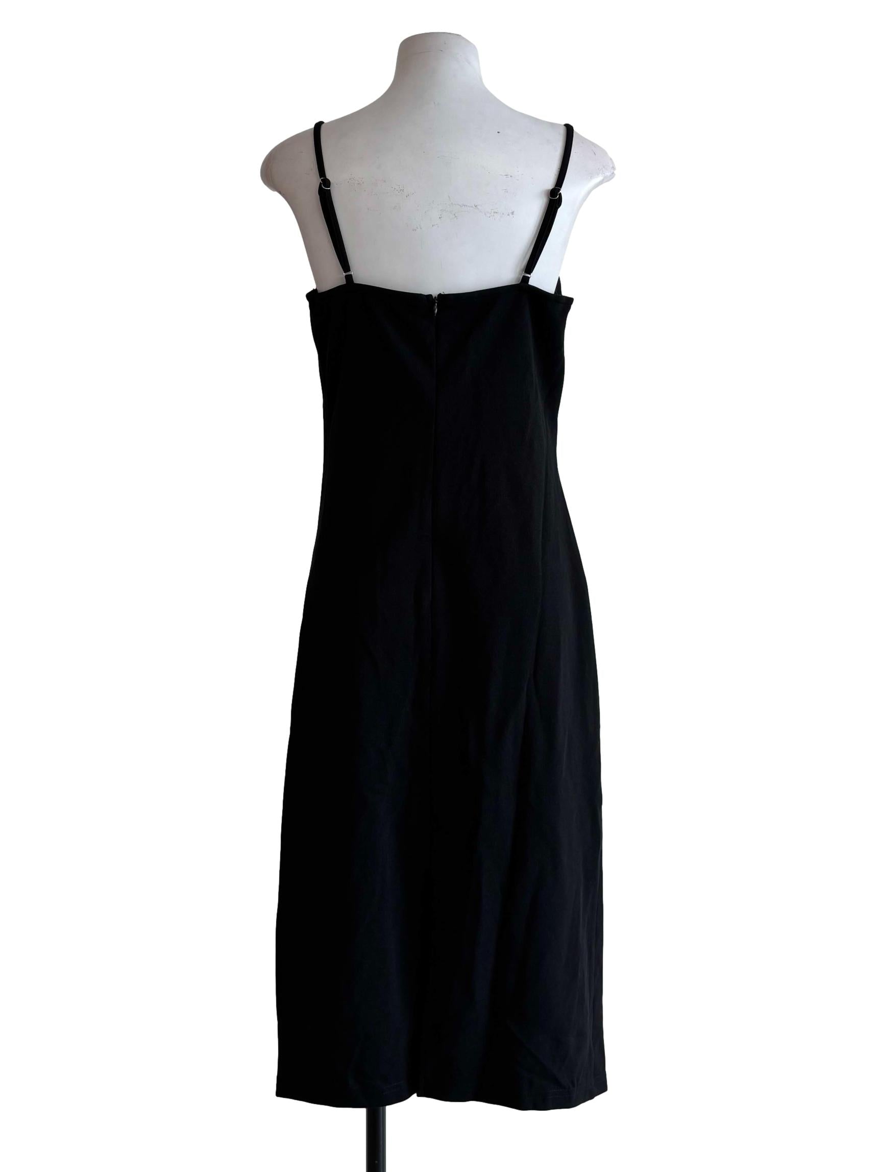 Jet Black Spaghetti Strap Bodycon Dress